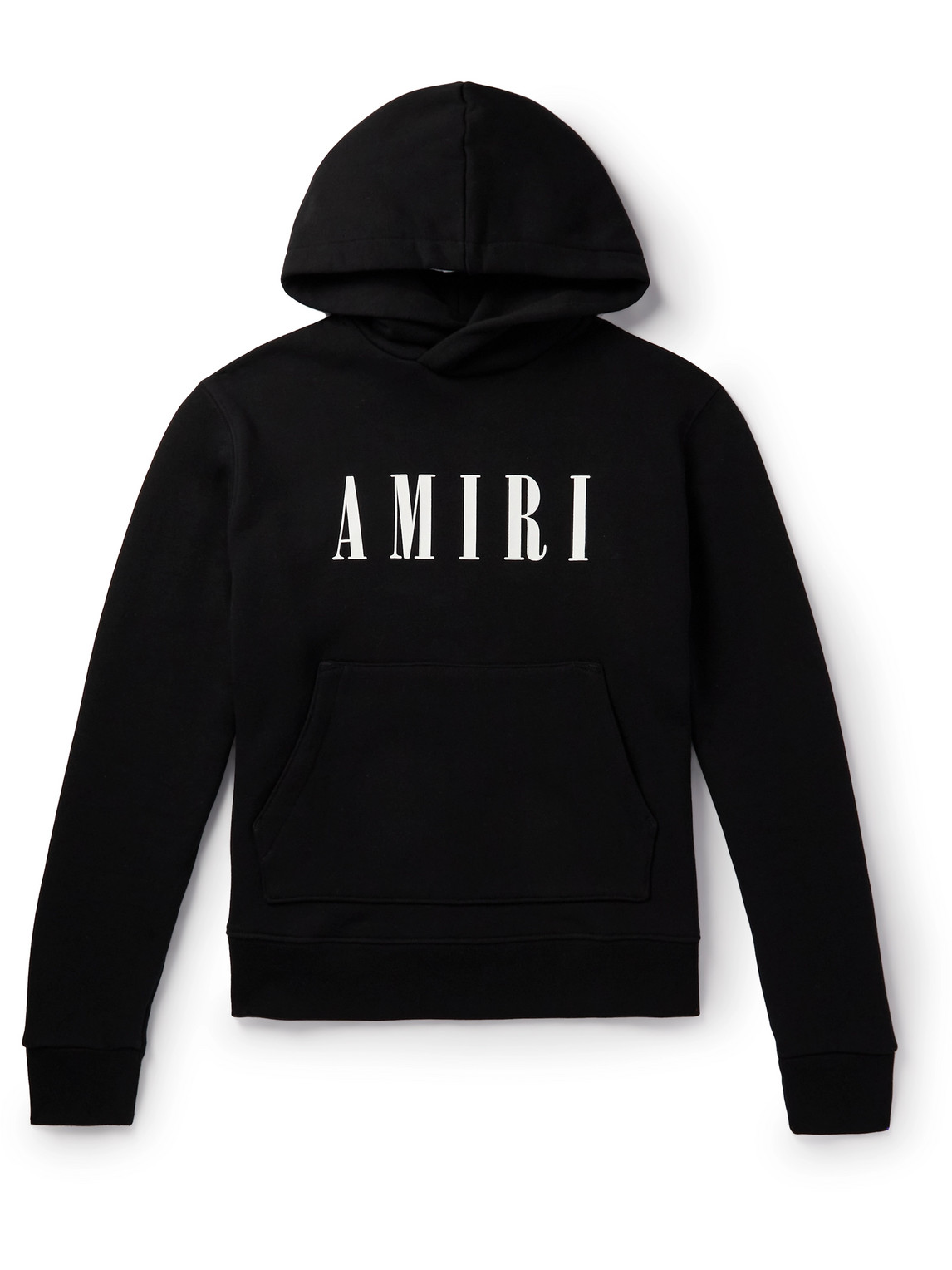 Shop Amiri Logo-print Cotton-jersey Hoodie In Black