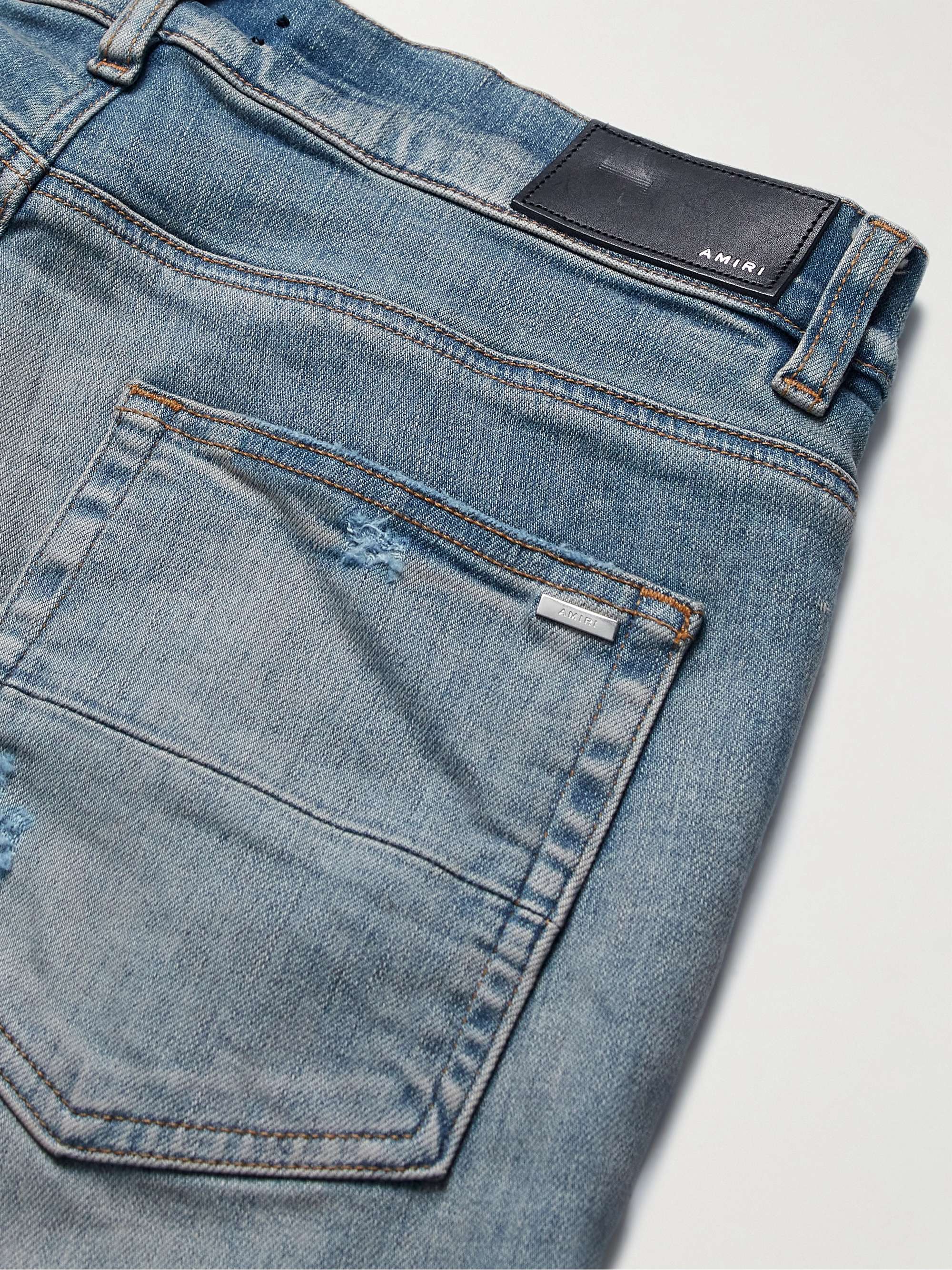 AMIRI MX1 Skinny-Fit Panelled Distressed Jeans