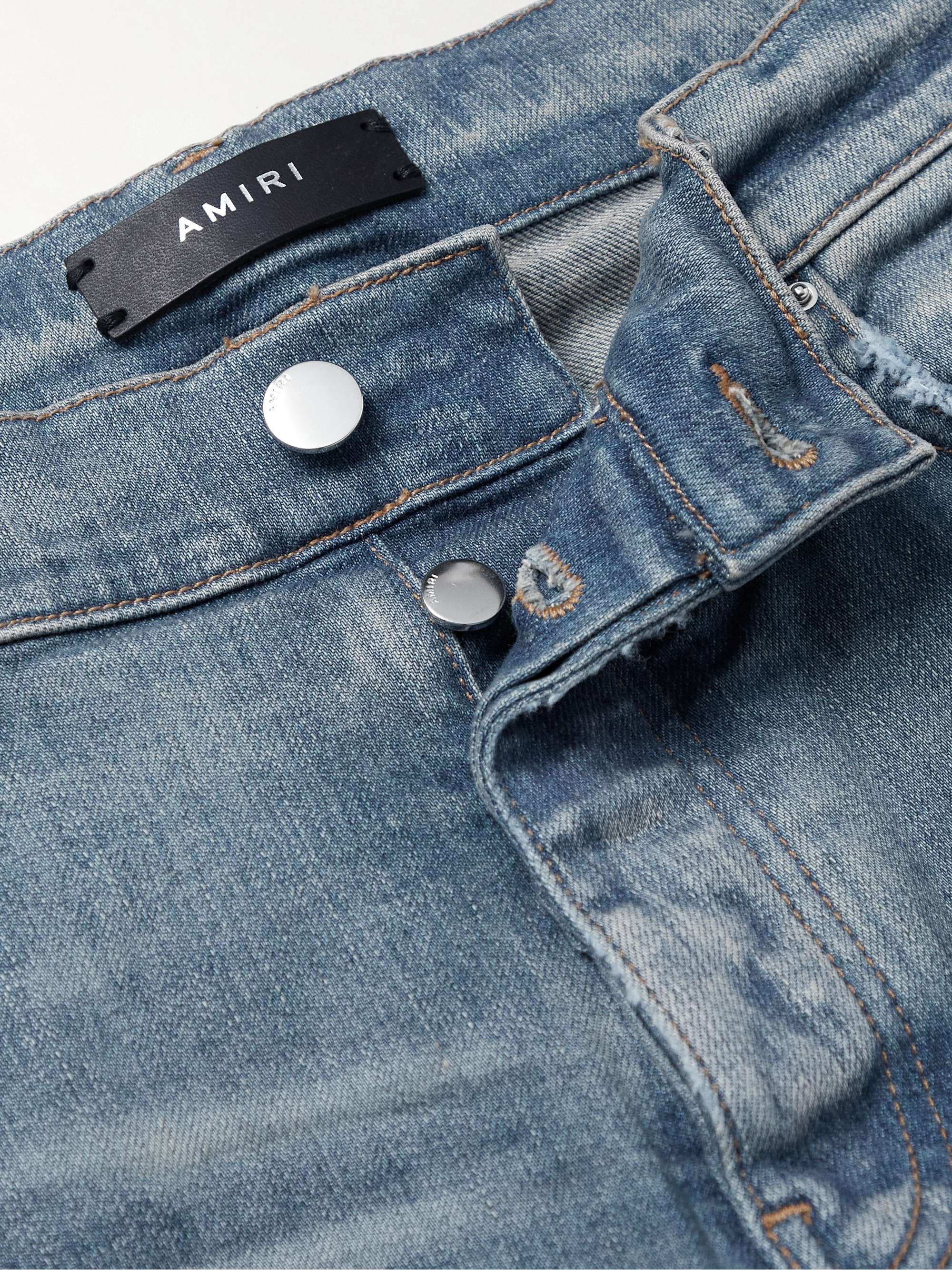 AMIRI MX1 Skinny-Fit Panelled Distressed Jeans