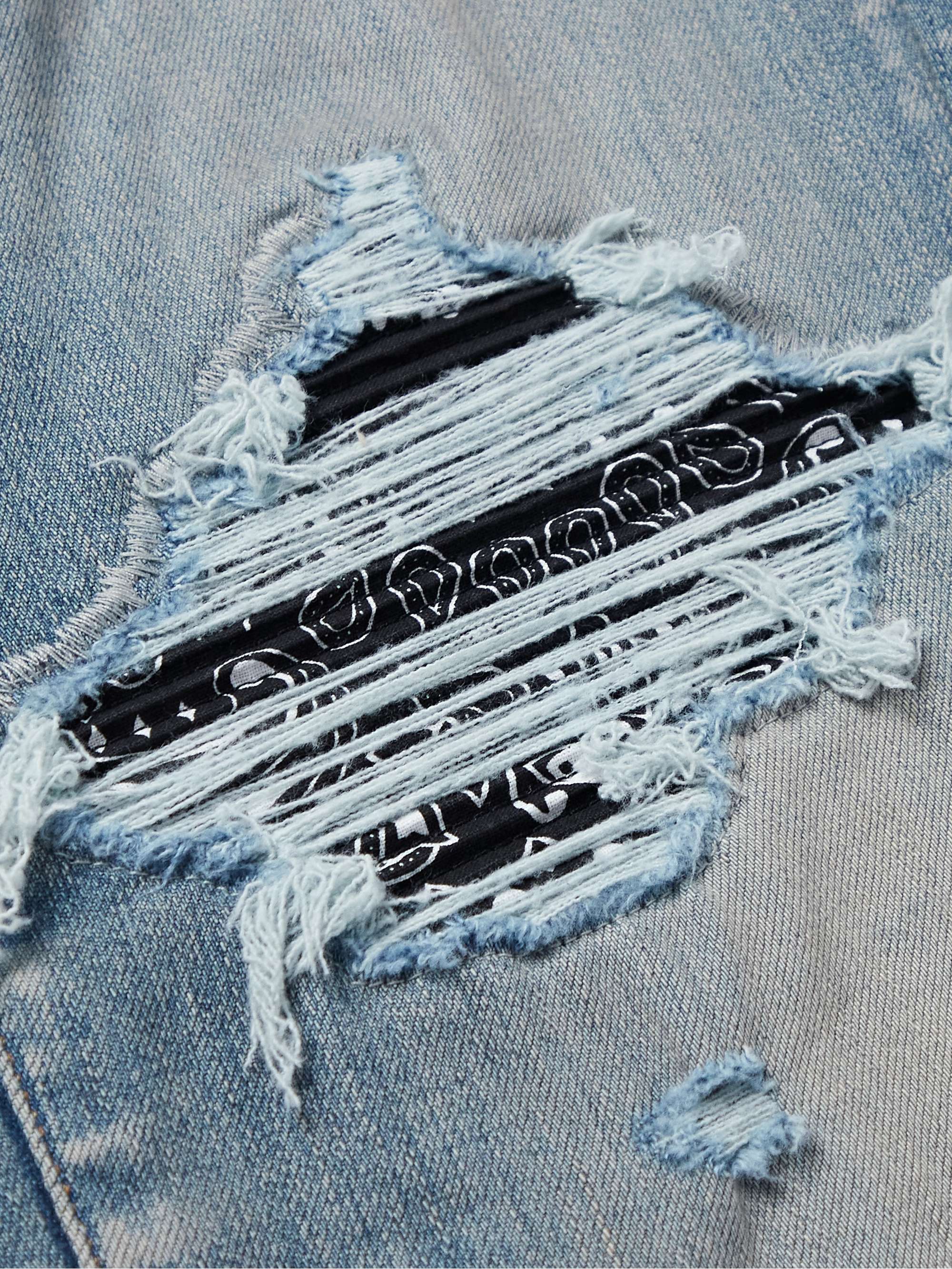 AMIRI MX1 Skinny-Fit Panelled Distressed Jeans