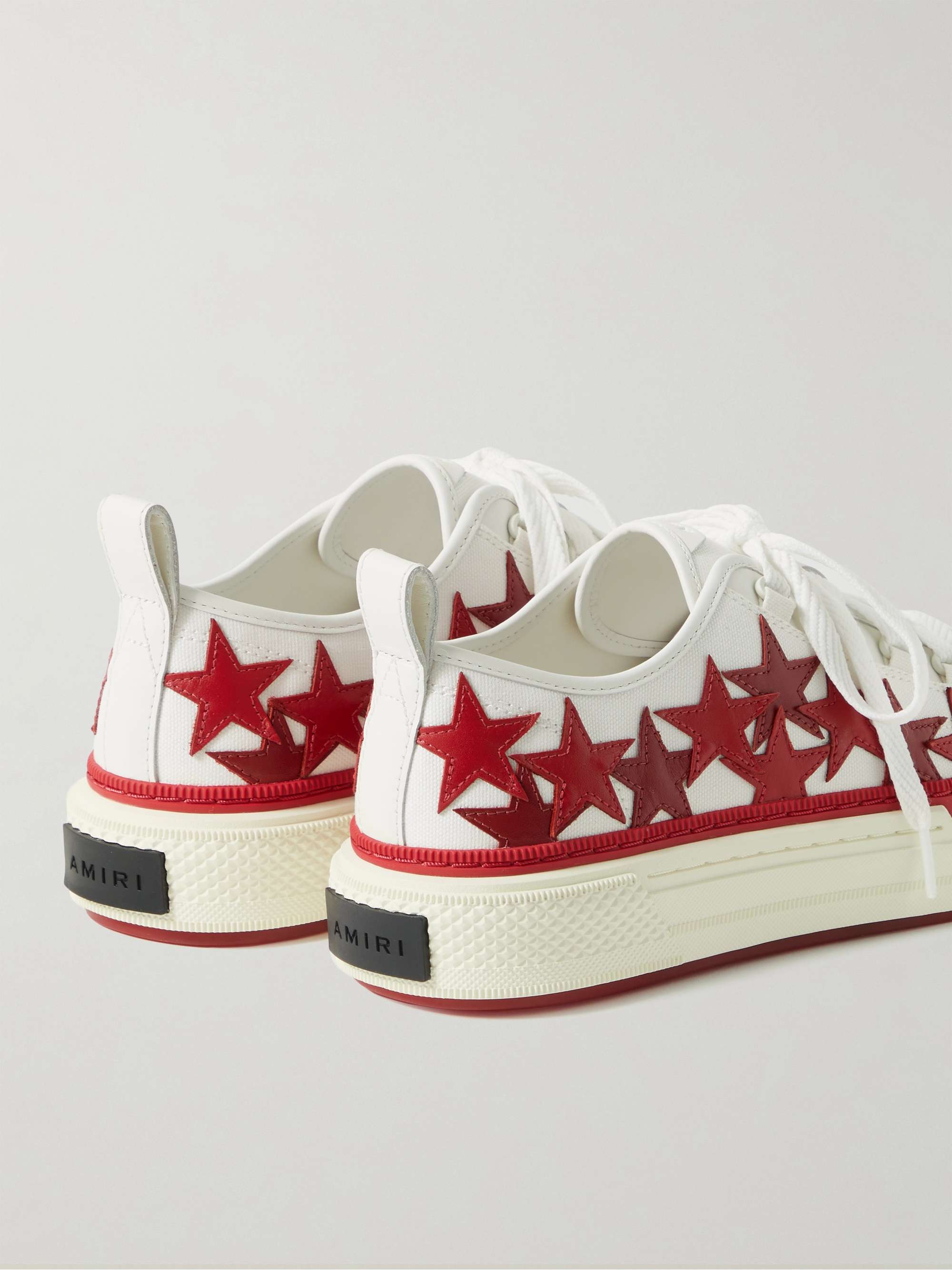 AMIRI Appliquéd Leather and Canvas Sneakers