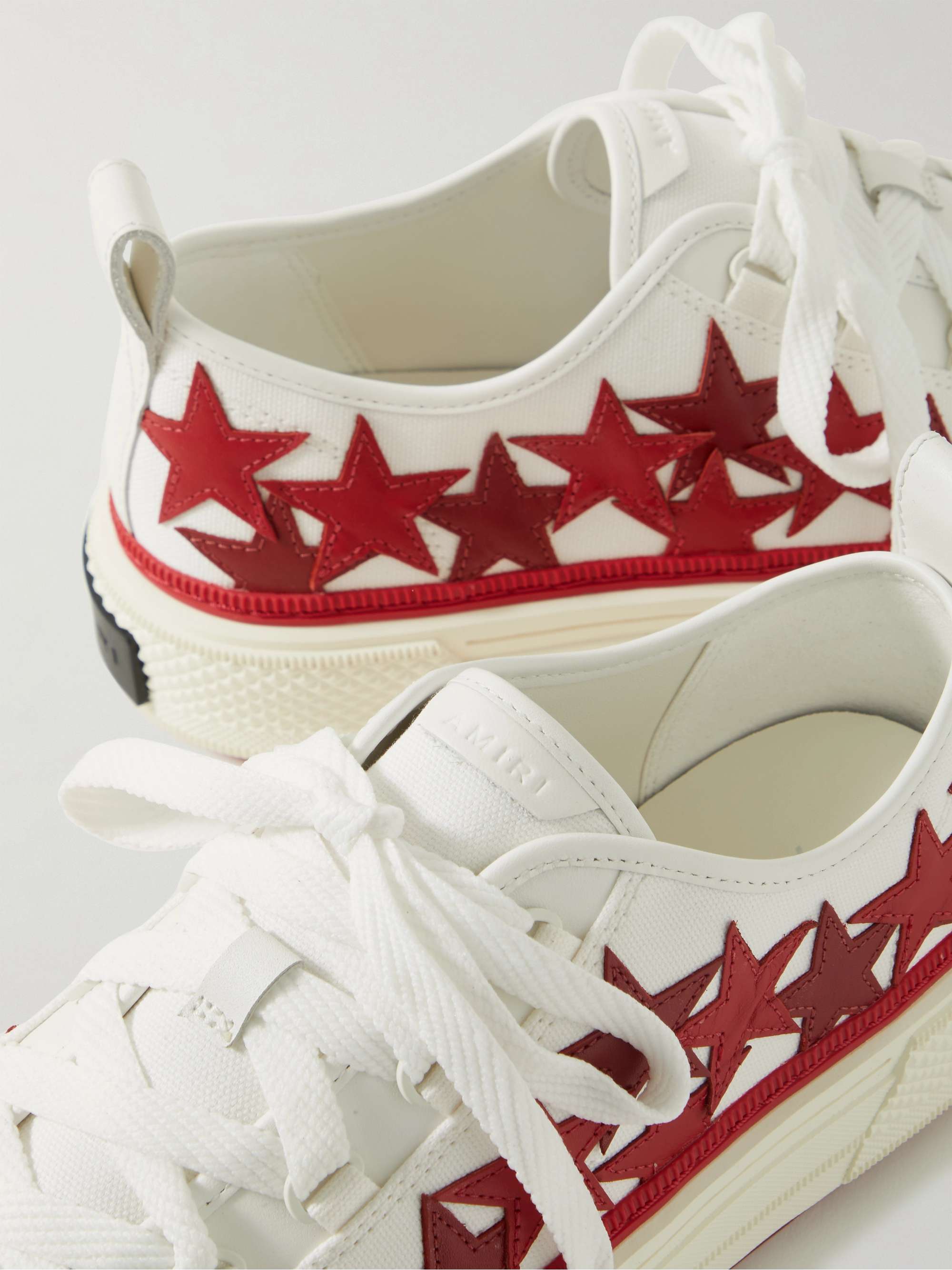 AMIRI Appliquéd Leather and Canvas Sneakers