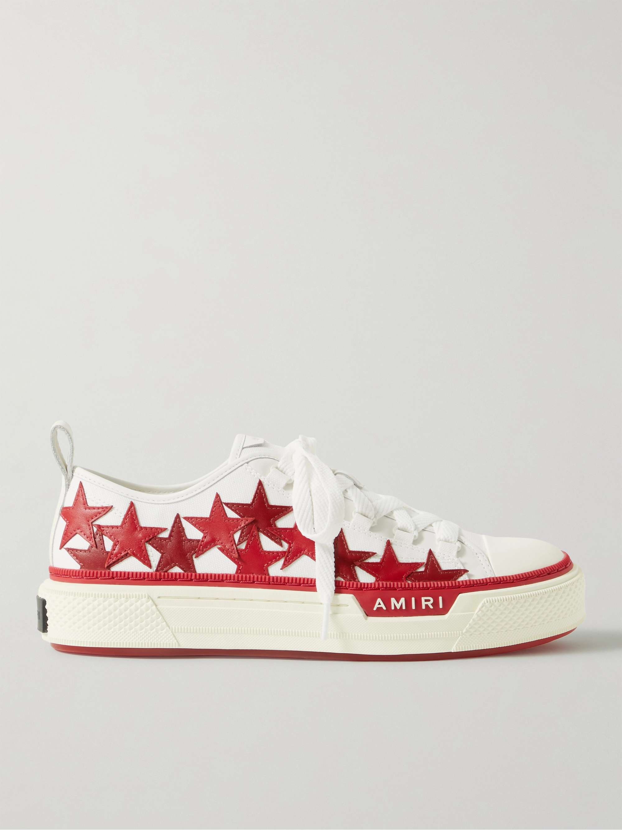 AMIRI Appliquéd Leather and Canvas Sneakers