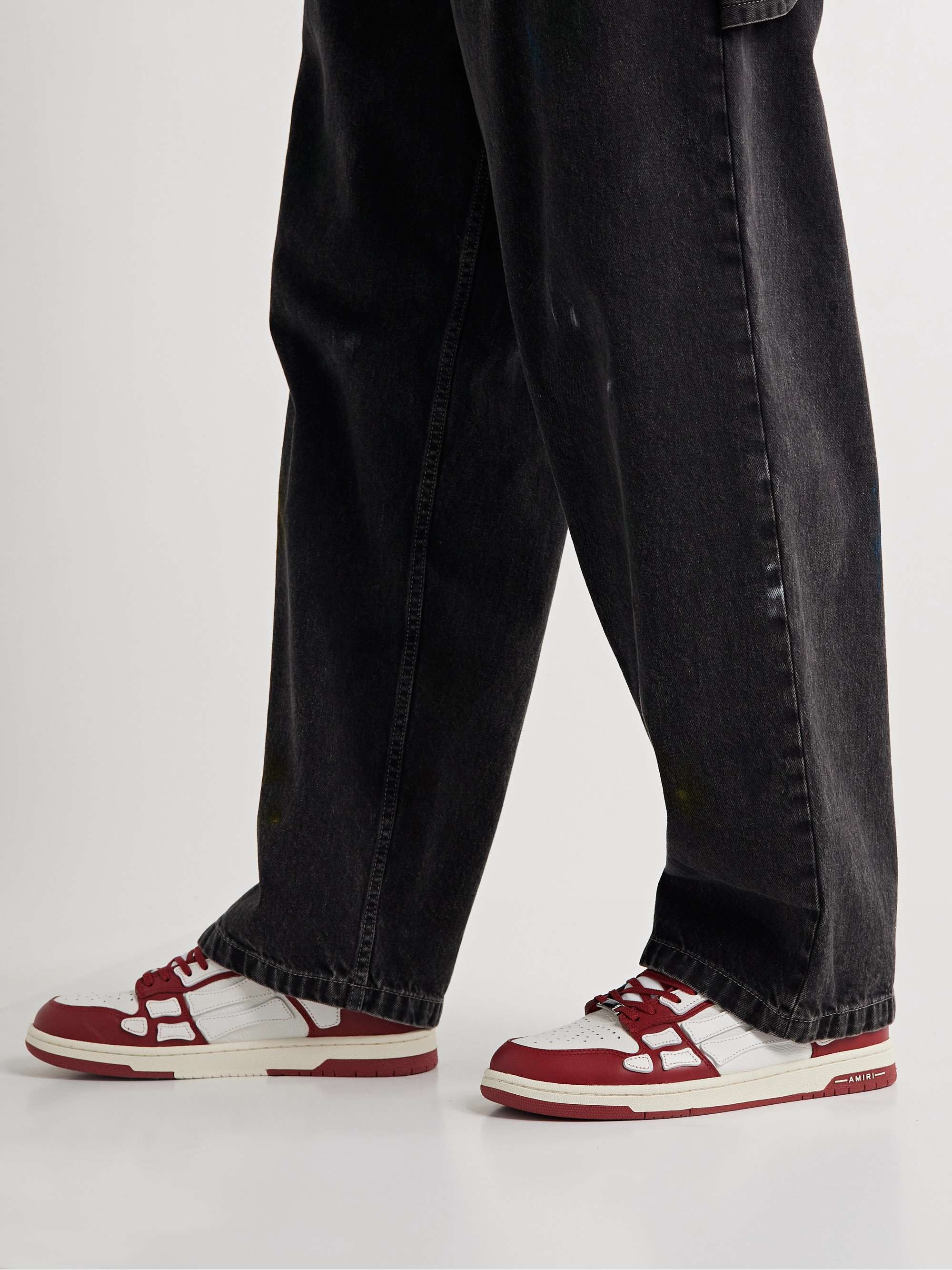 AMIRI Skel-Top Colour-Block Leather Sneakers