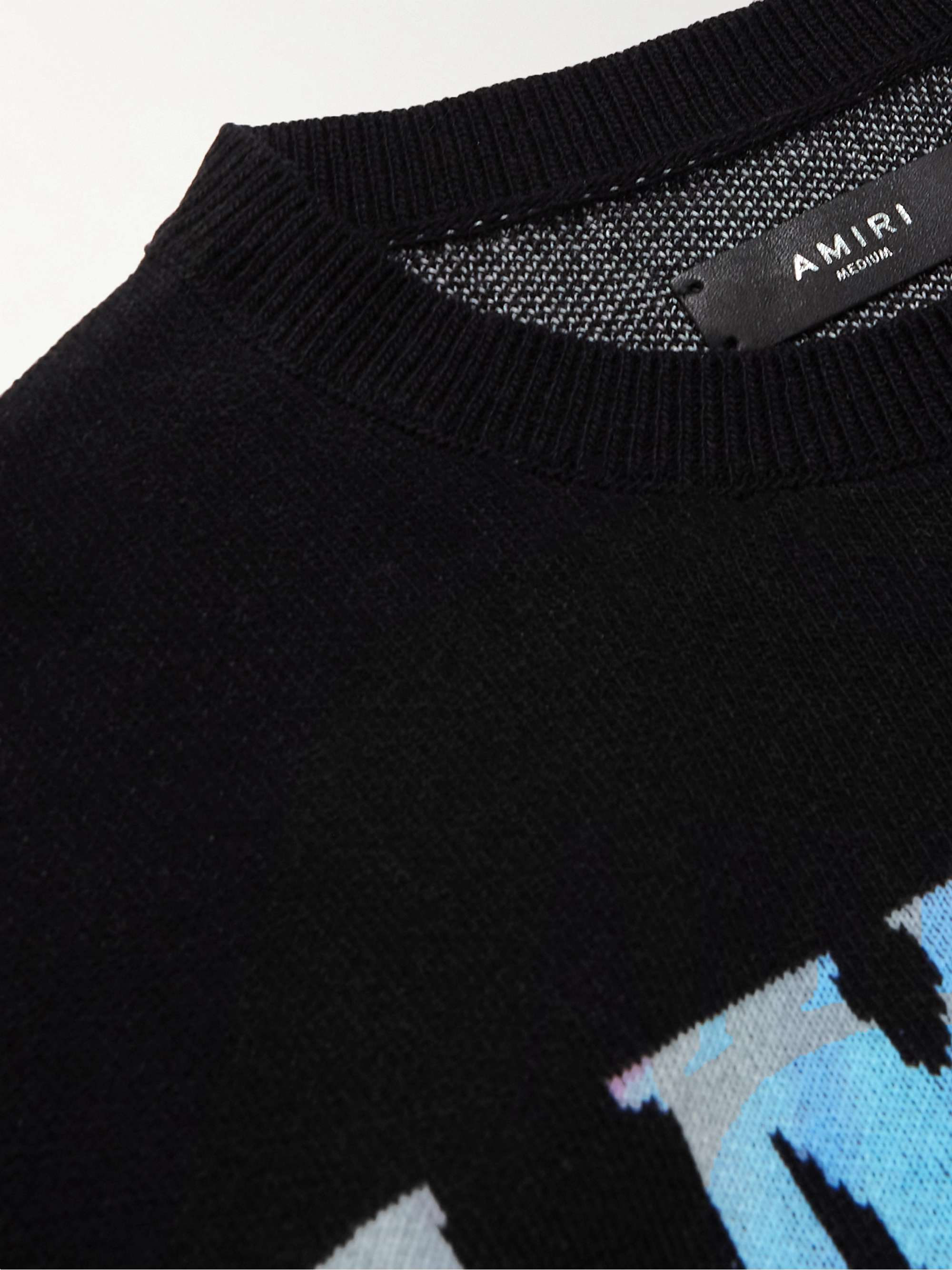 AMIRI Crystal Ball Logo-Intarsia Cashmere Sweater