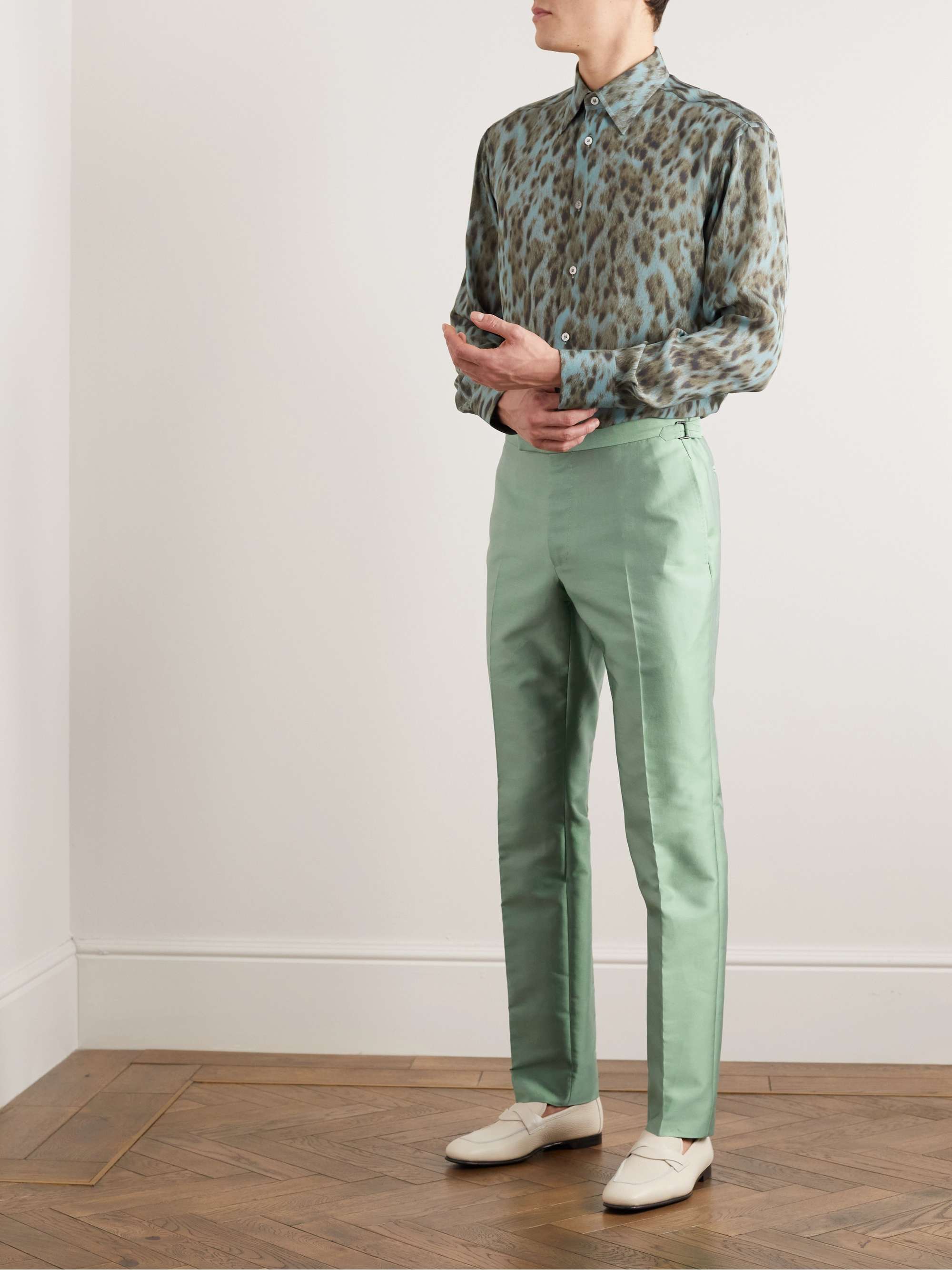 TOM FORD Shelton Straight-Leg Satin-Twill Suit Trousers
