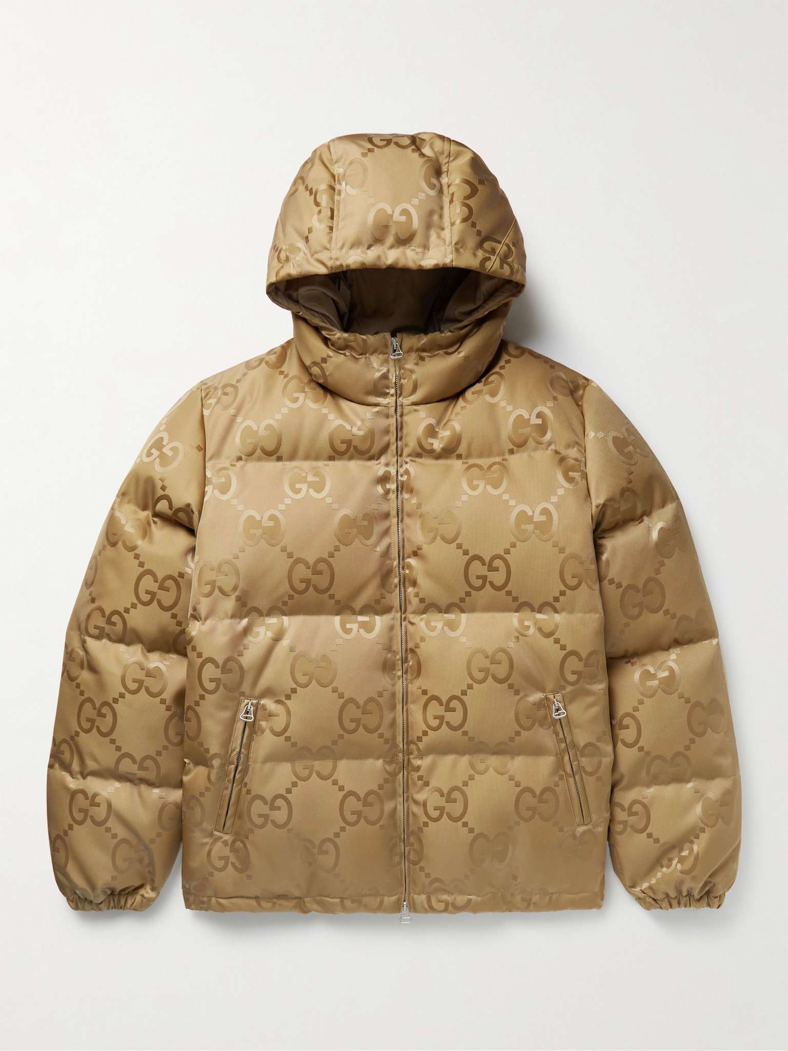 GUCCI Quilted Logo-Jacquard Shell Hooded Down Jacket for Men | MR PORTER