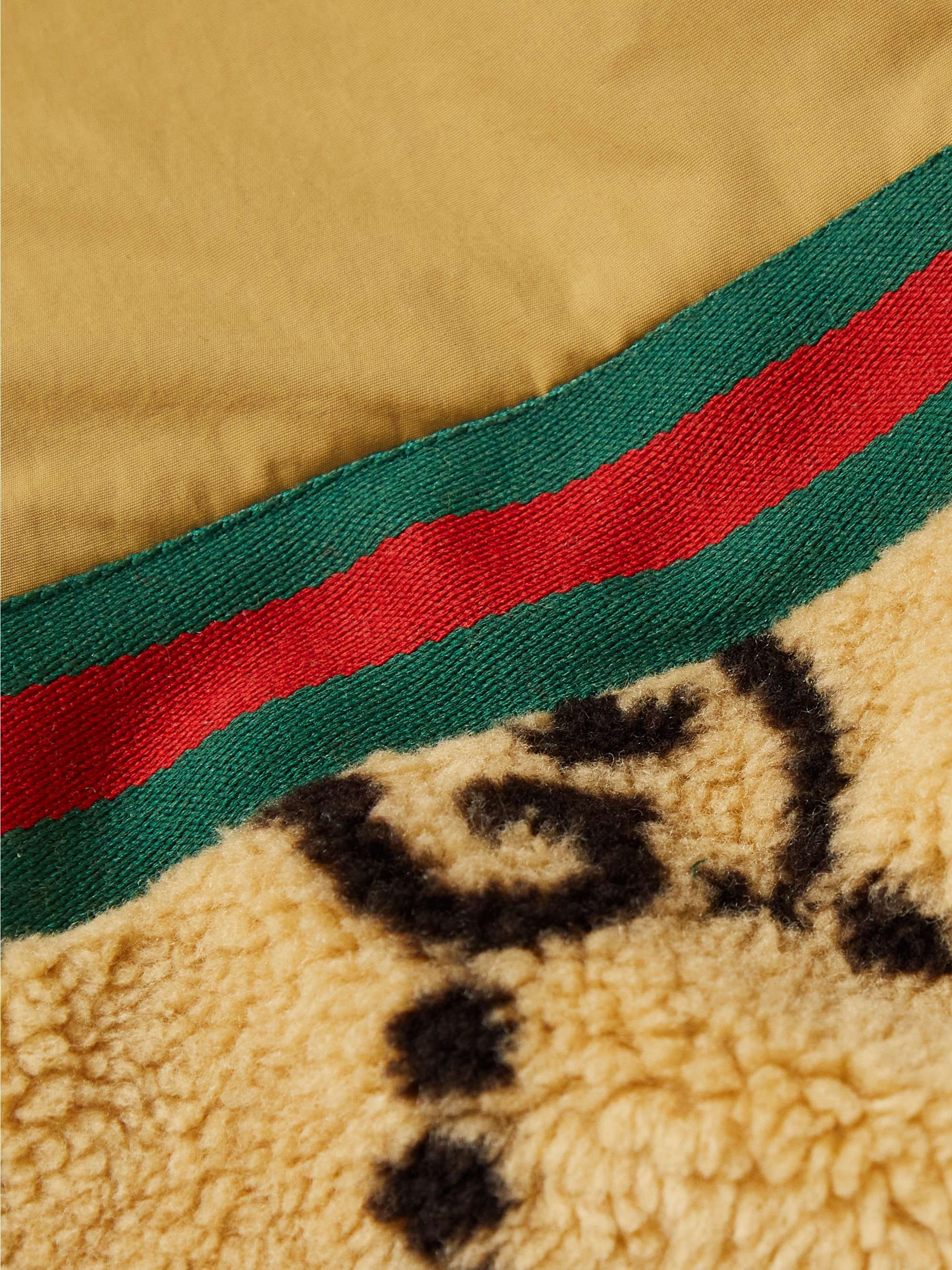 GUCCI Logo-Jacquard Wool-Blend Fleece and Shell Half-Zip Track Jacket