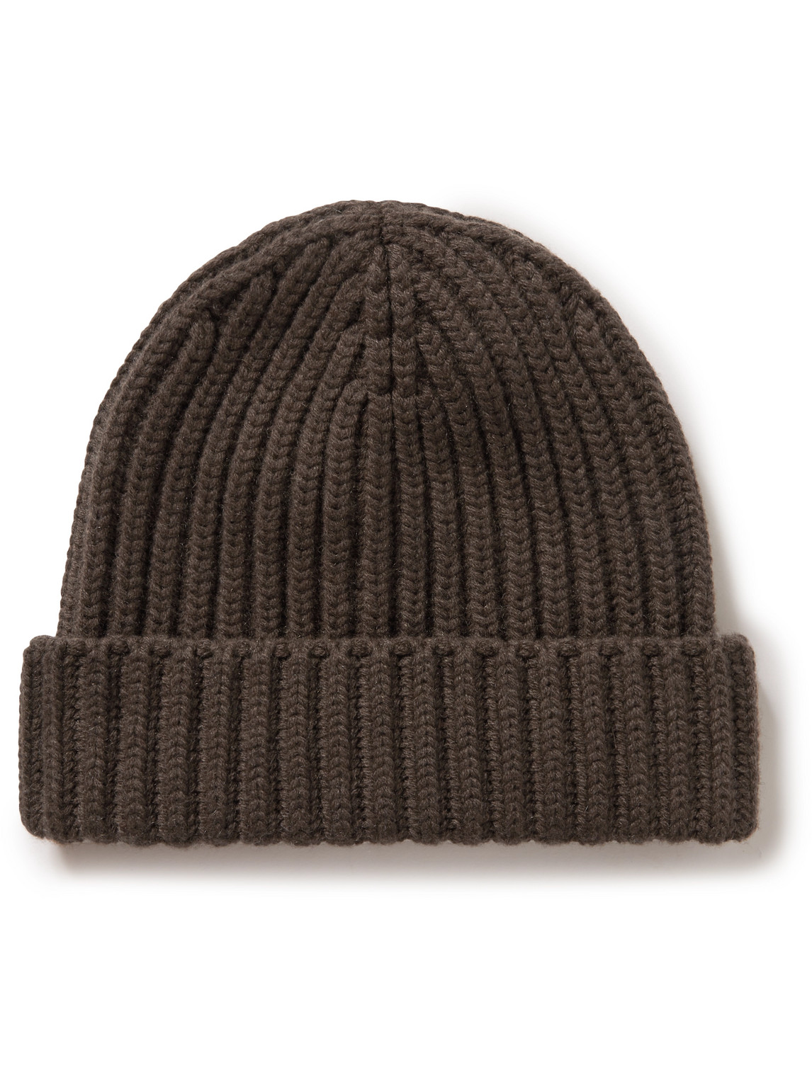 Shop The Row Dibbo Ribbed Cashmere Beanie In Brown