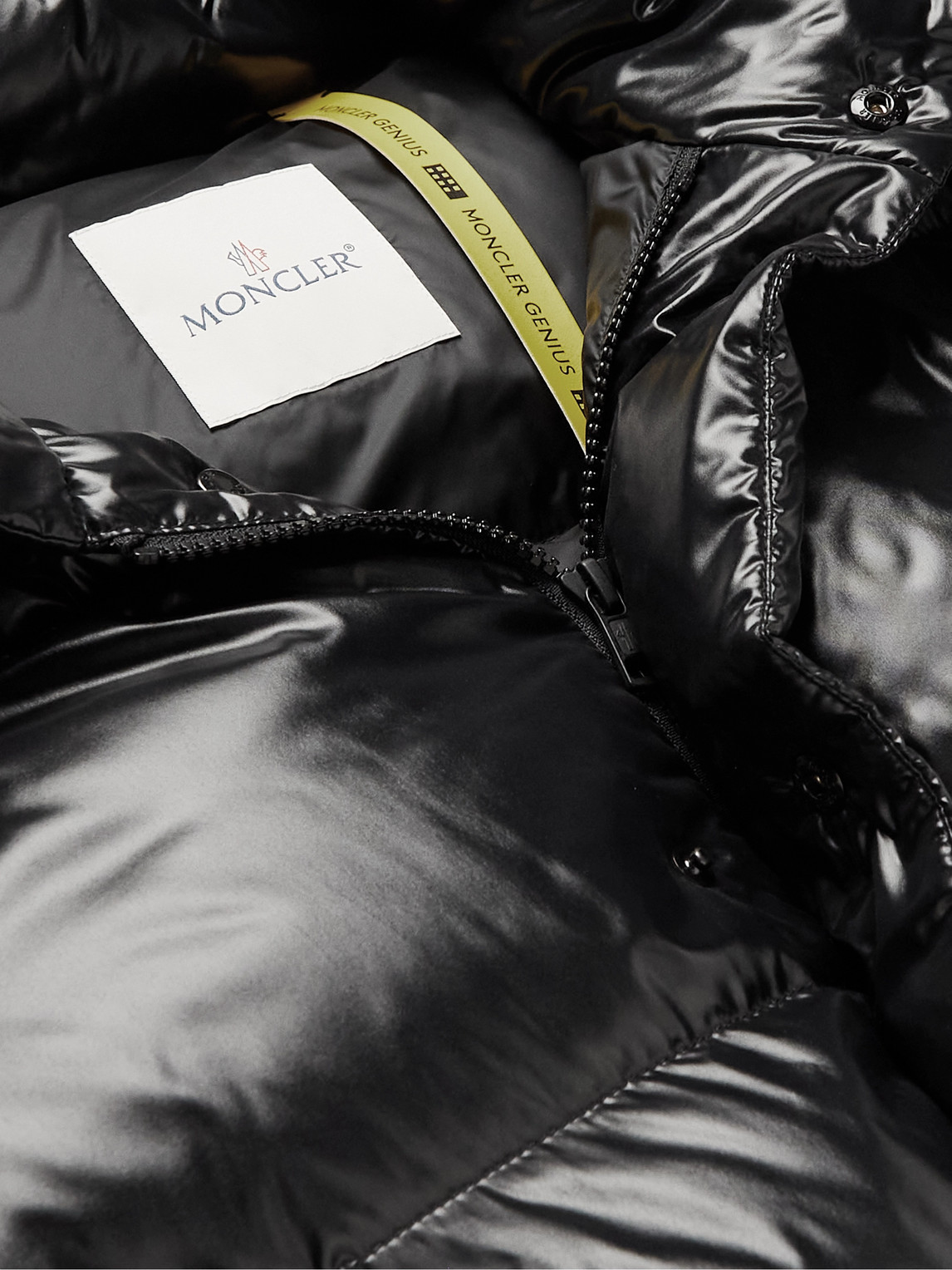 Shop Moncler Genius 7 Moncler Frgmt Hiroshi Fujiwara Quinlan Quilted Shell And Leather Down Jacket In Black