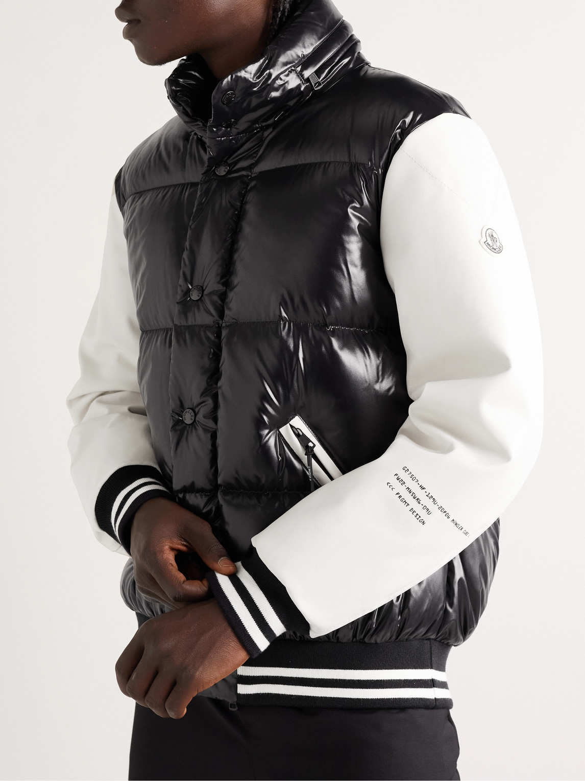 Shop Moncler Genius 7 Moncler Frgmt Hiroshi Fujiwara Quinlan Quilted Shell And Leather Down Jacket In Black