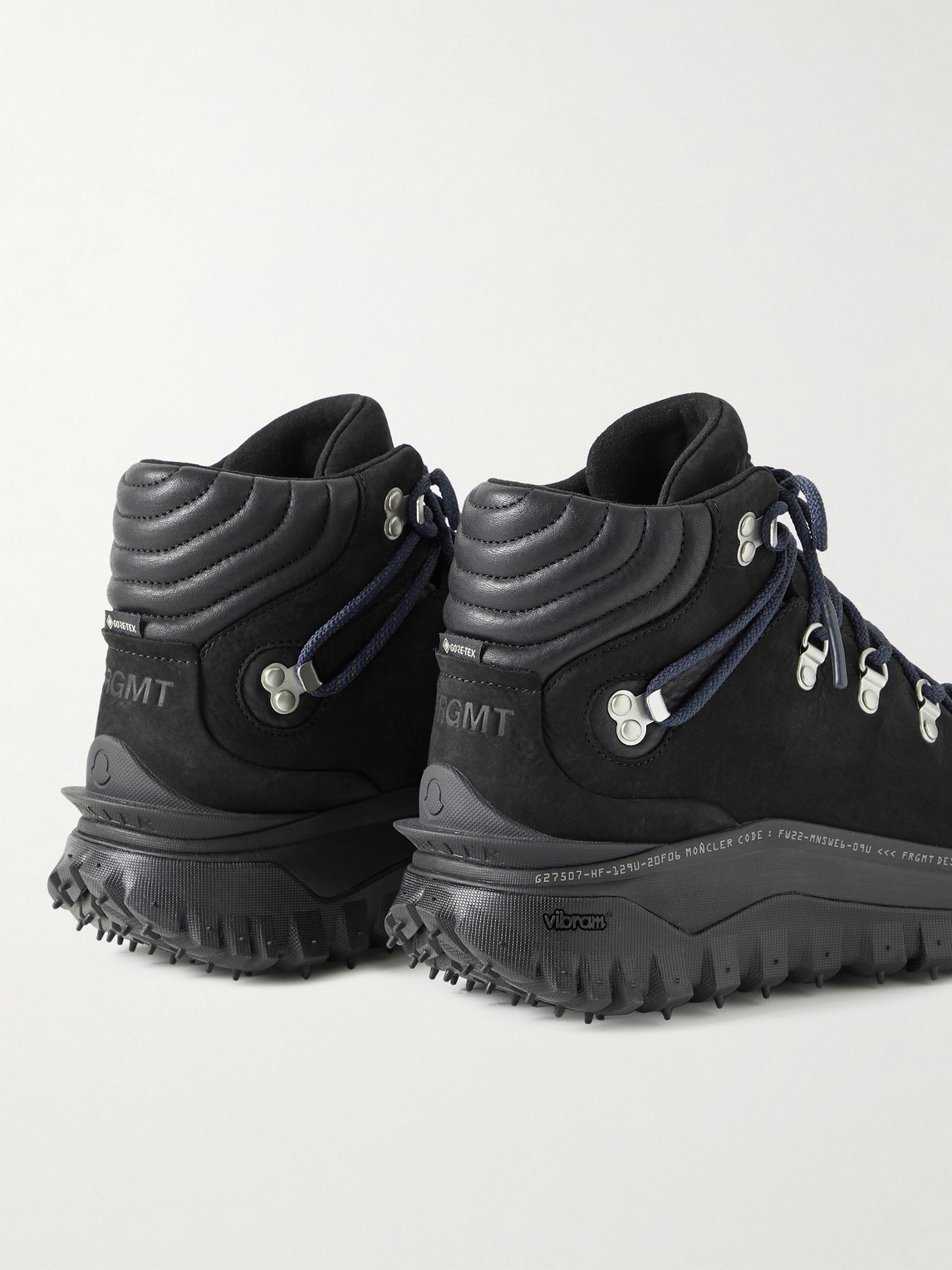 Shop Moncler Genius Fragment Trailgrip Gore-tex™ Leather-trimmed Nubuck Hiking Sneakers In Black