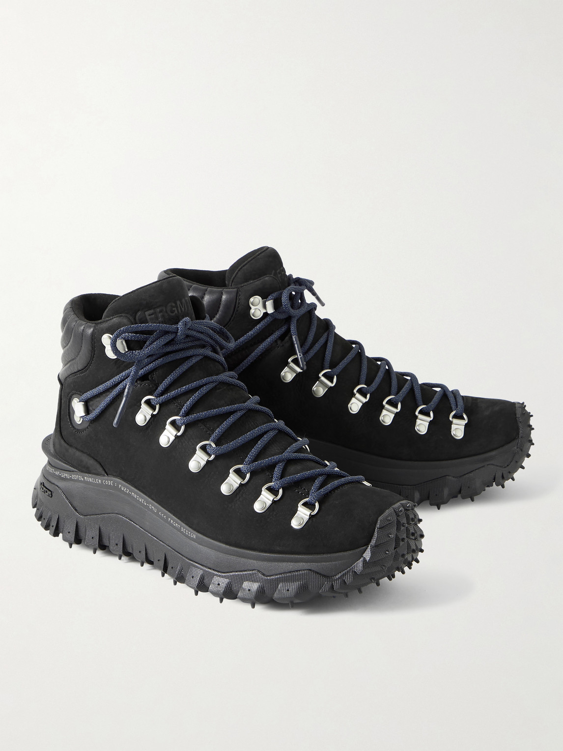 Shop Moncler Genius Fragment Trailgrip Gore-tex™ Leather-trimmed Nubuck Hiking Sneakers In Black