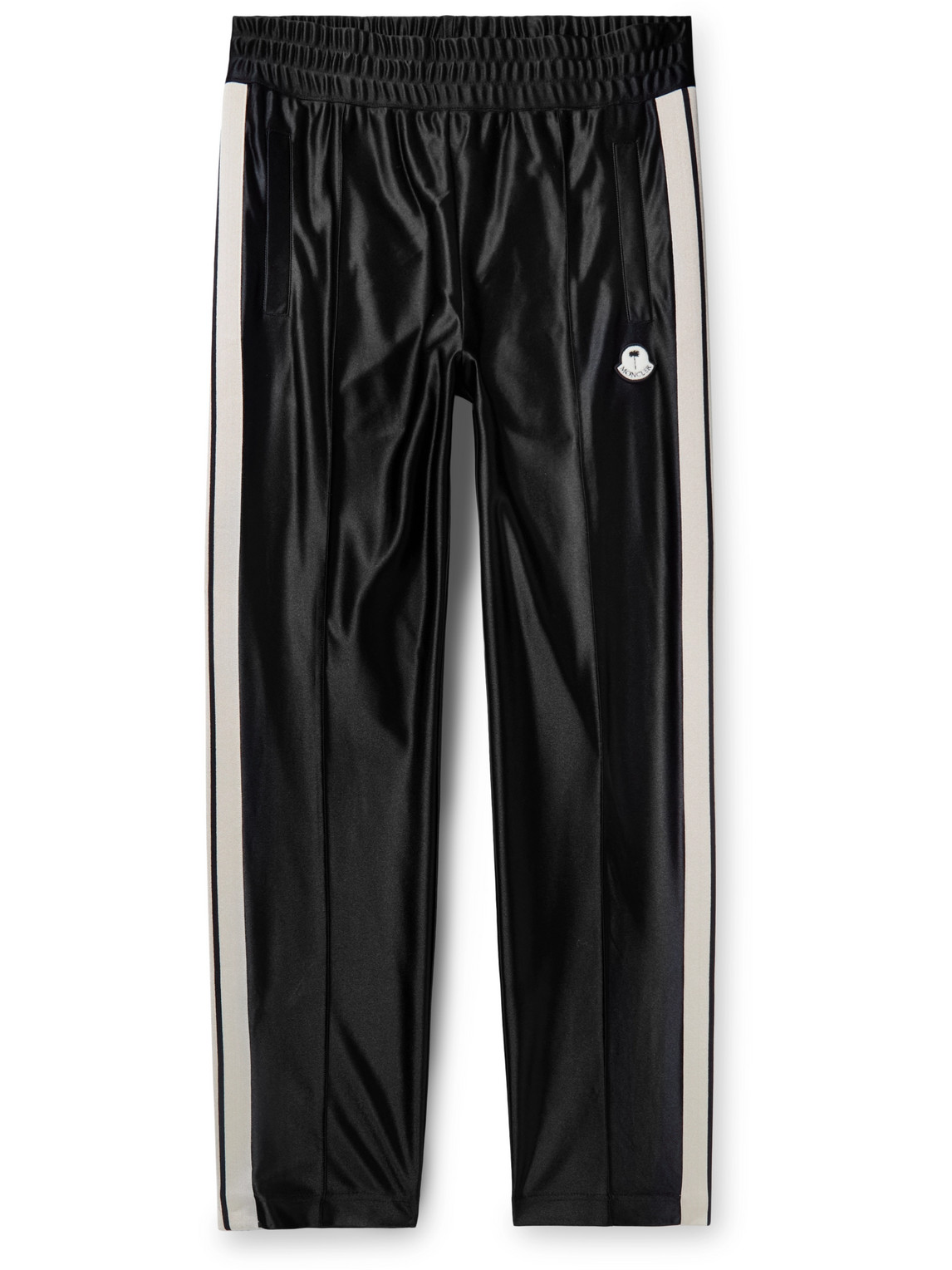 MONCLER GENIUS PALM ANGELS STRAIGHT-LEG STRIPED JERSEY SWEATPANTS