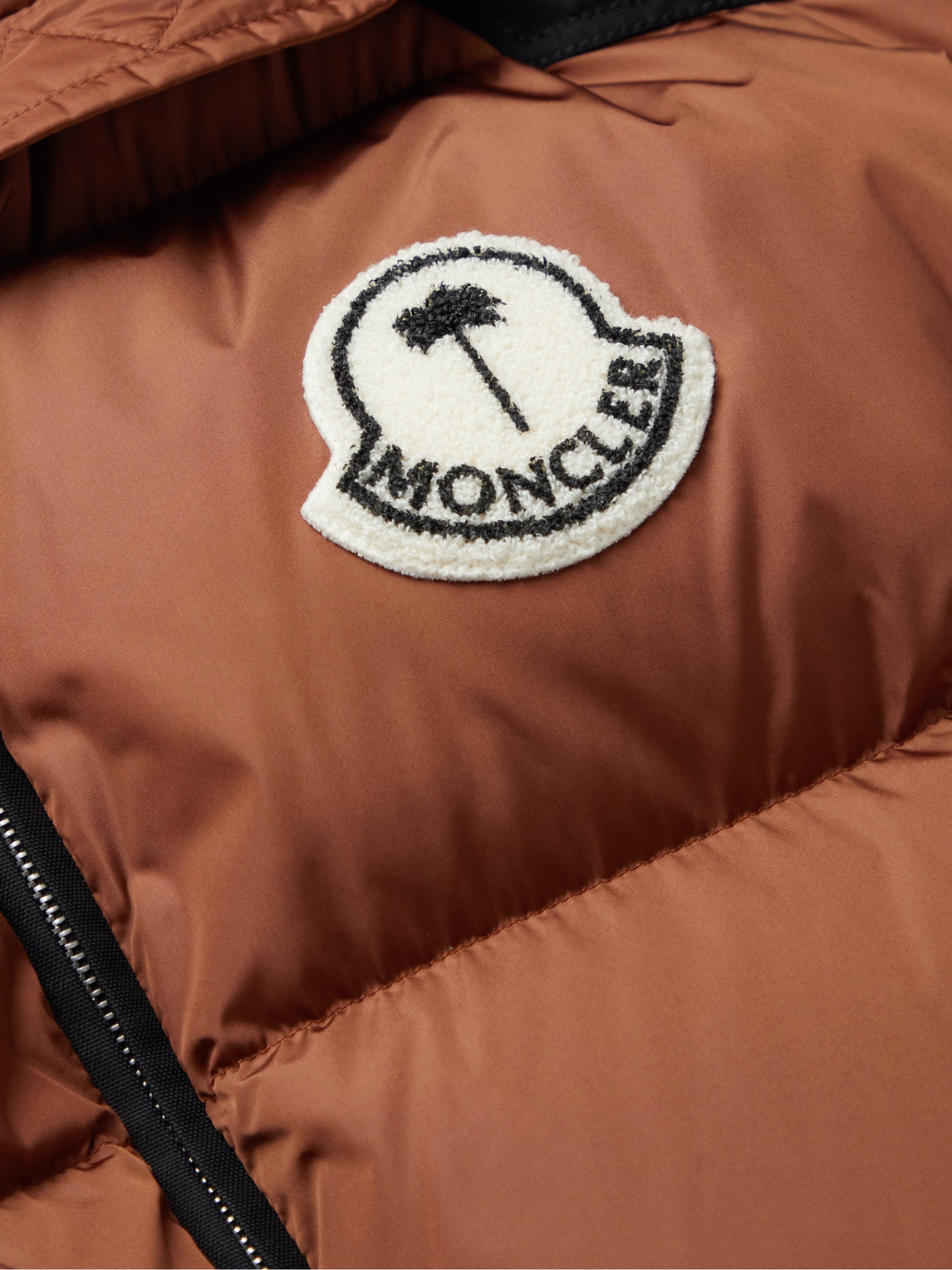 Shop Moncler Genius Palm Angels Nevin Quilted Padded Shell Down Jacket In Brown