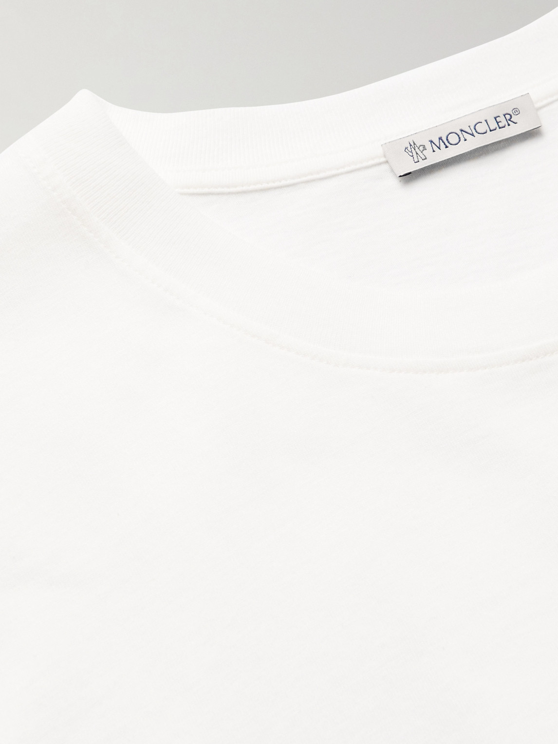 Shop Moncler Genius 6 Moncler 1017 Alyx 9sm Logo-embellished Cotton-jersey T-shirt In White