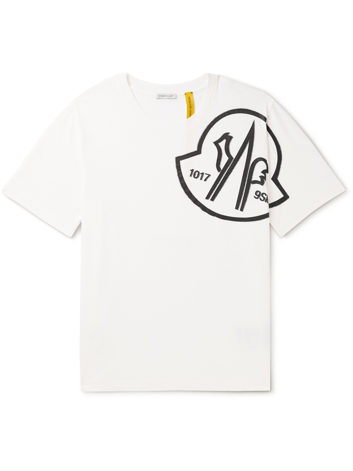 Shop Moncler Genius 6 Moncler 1017 Alyx 9sm Logo-embellished Cotton-jersey T-shirt In White