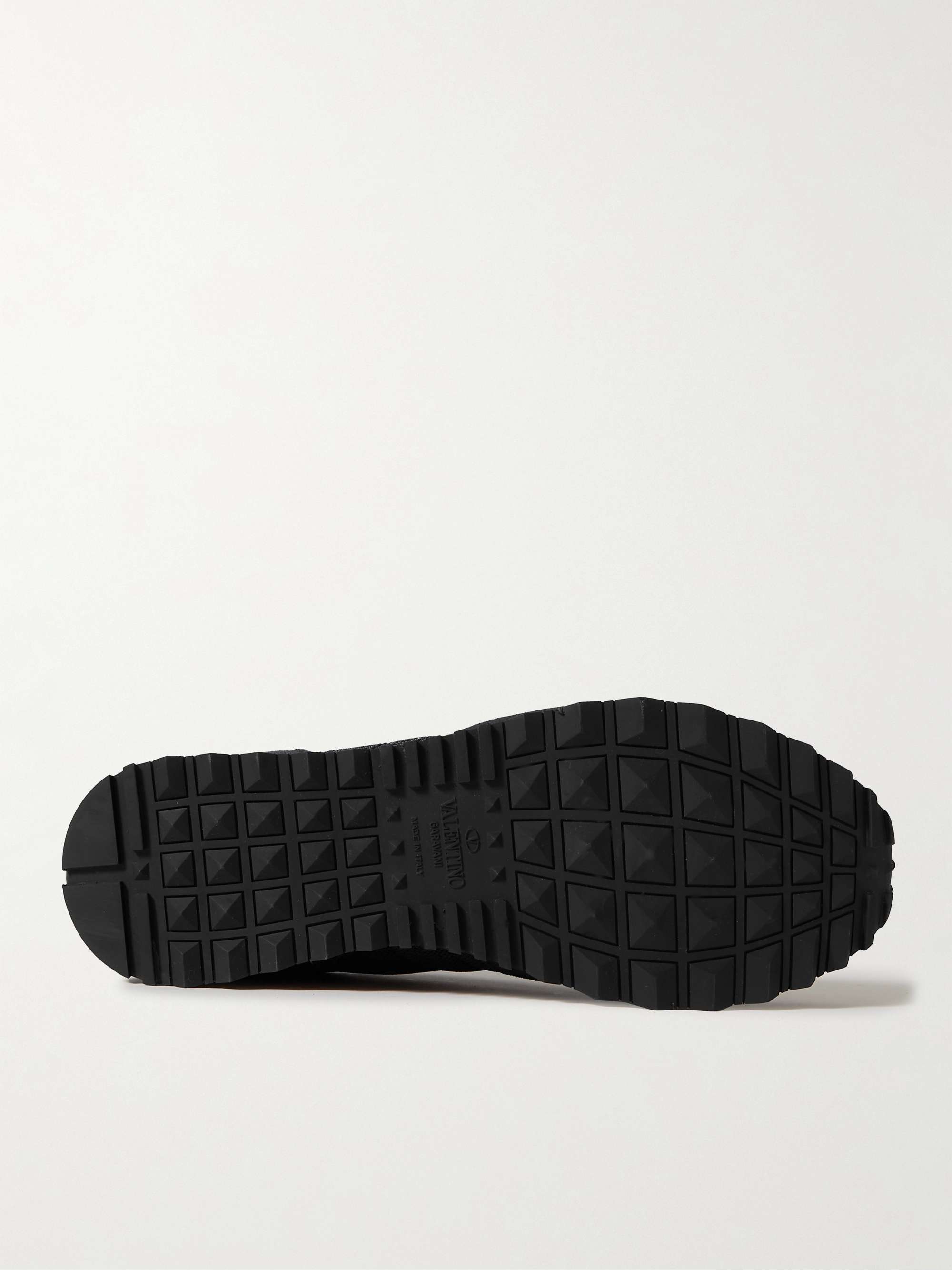 VALENTINO GARAVANI Valentino Garavani Rockrunner Suede, Leather and Mesh Sneakers
