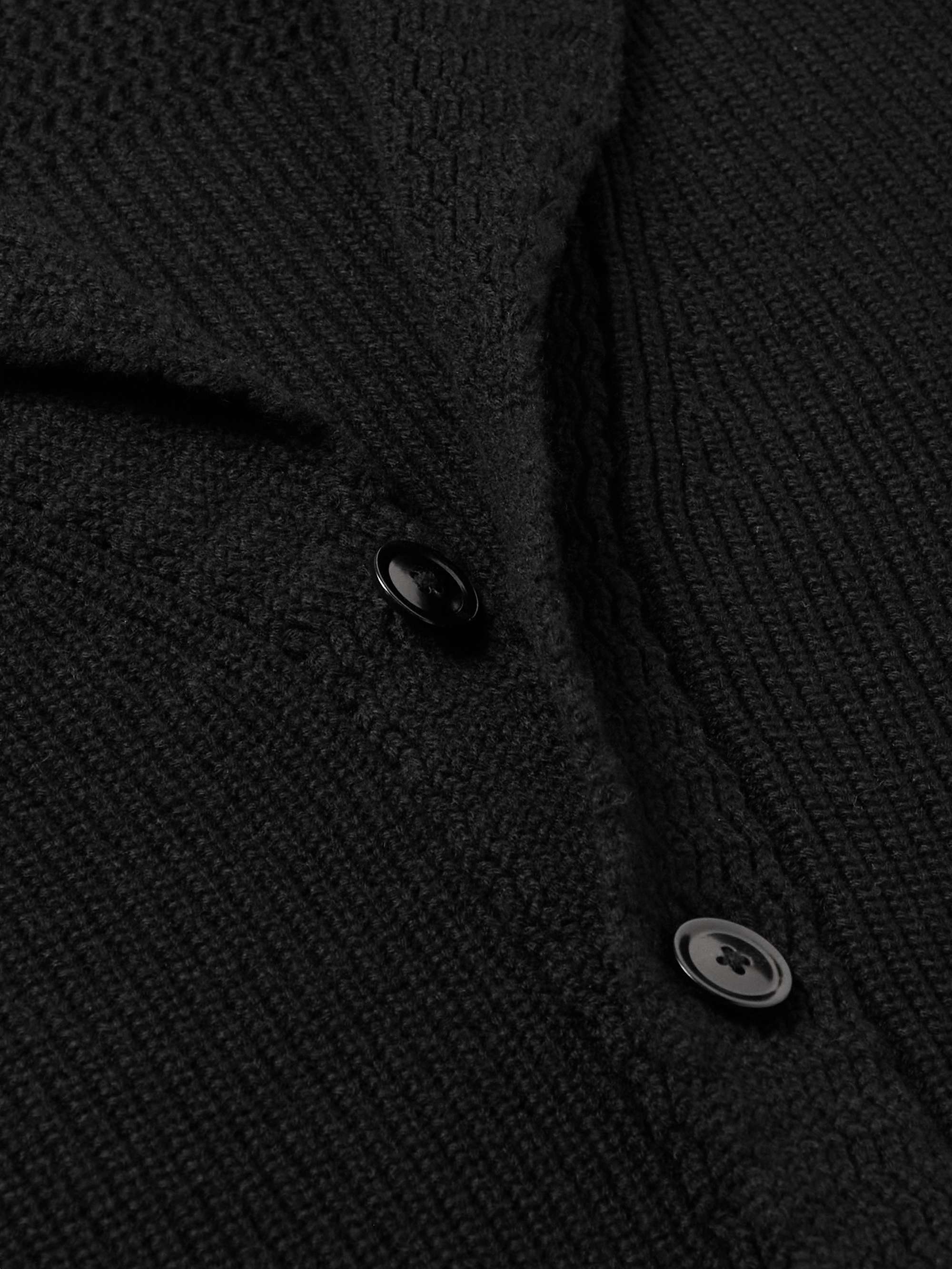 TOM FORD Shawl-Collar Ribbed Cashmere Cardigan
