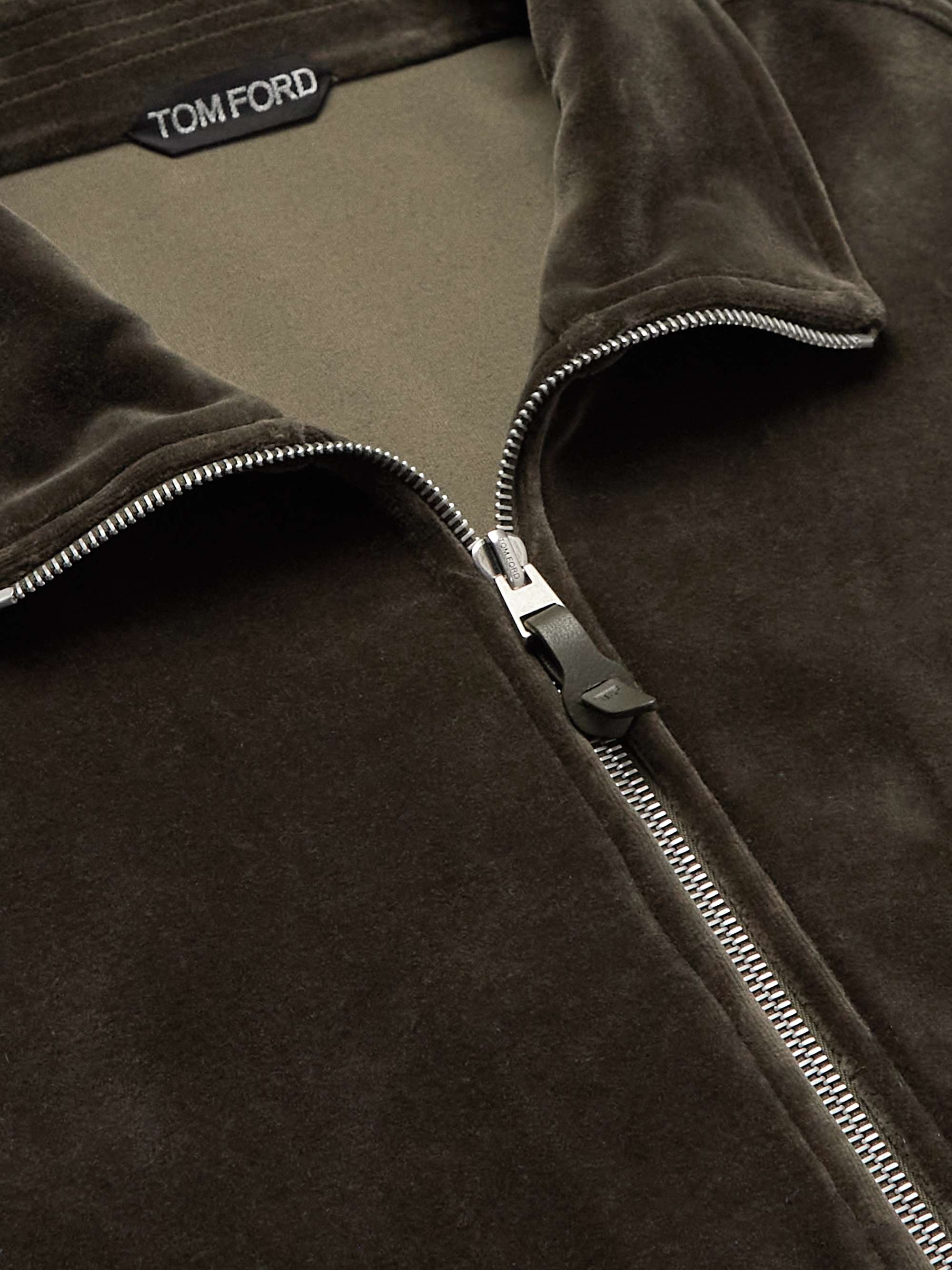 TOM FORD Cotton-Blend Velour Track Jacket
