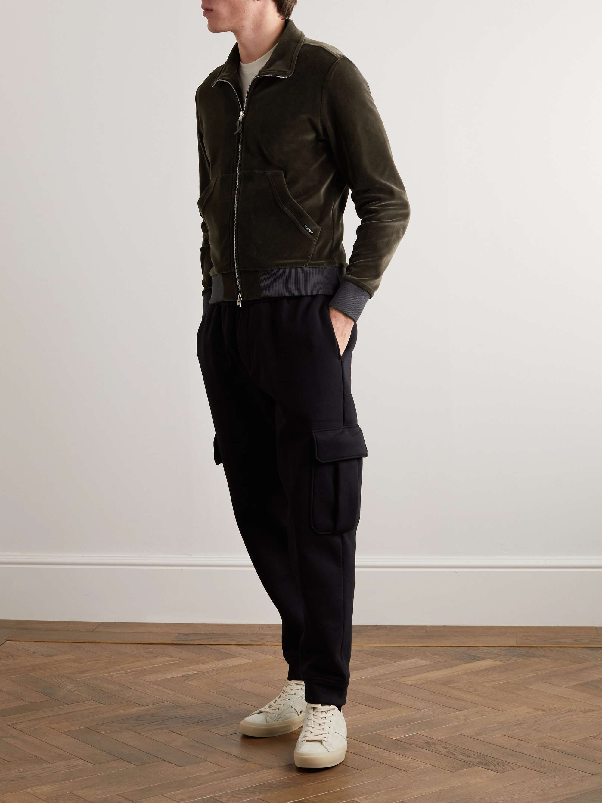 TOM FORD Cotton-Blend Velour Track Jacket