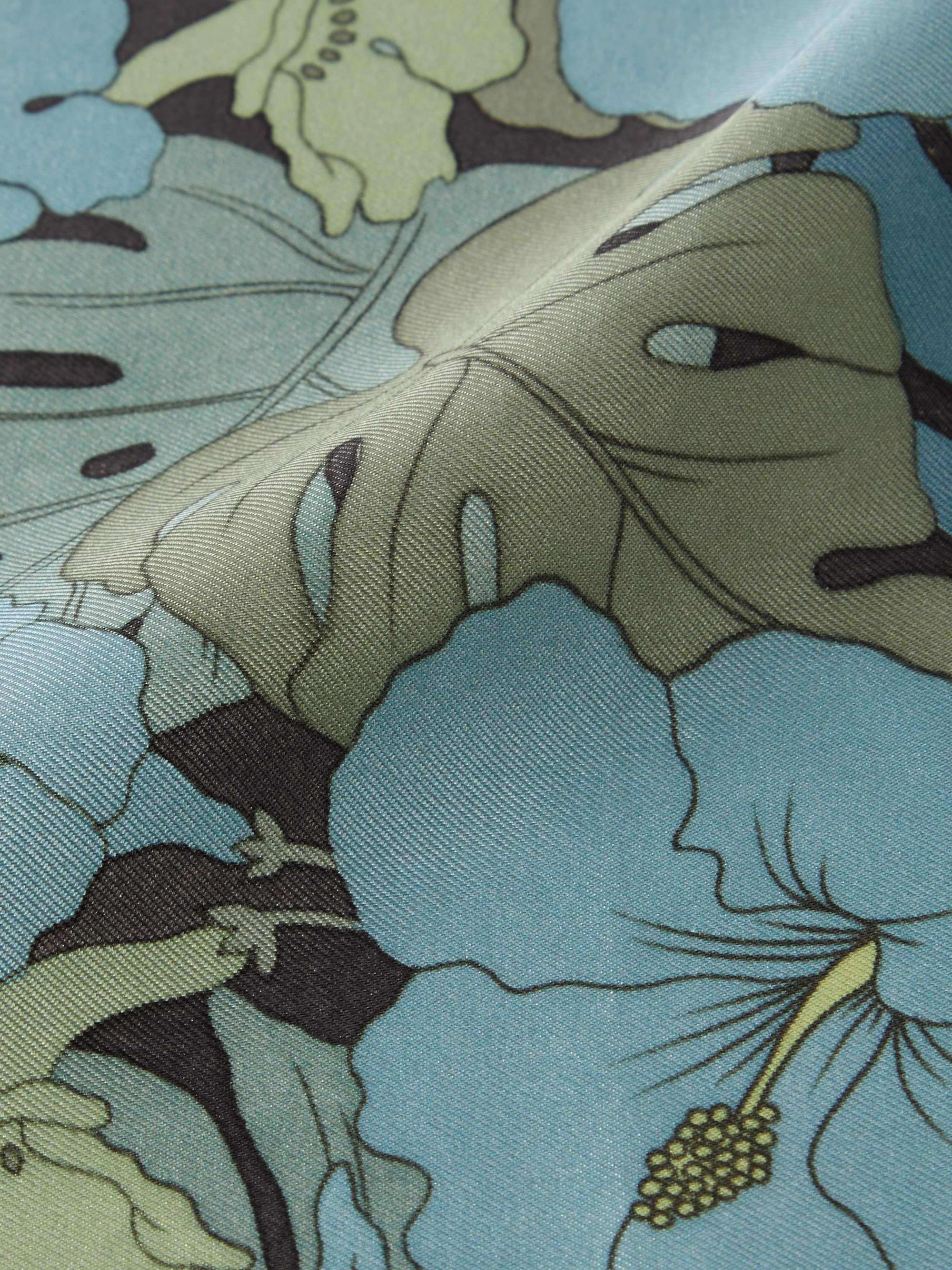TOM FORD Floral-Print Silk-Twill Pocket Square