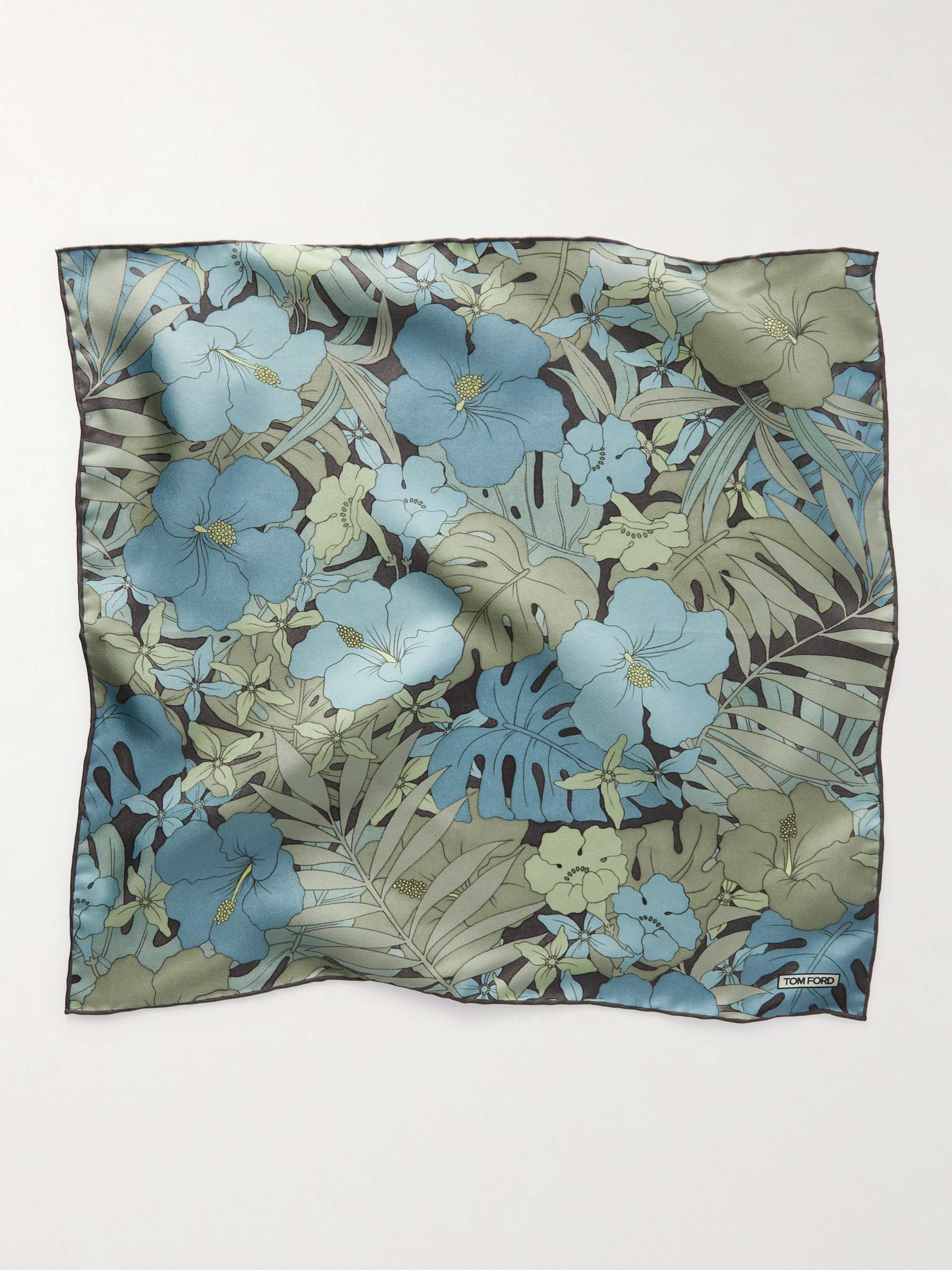 TOM FORD Floral-Print Silk-Twill Pocket Square