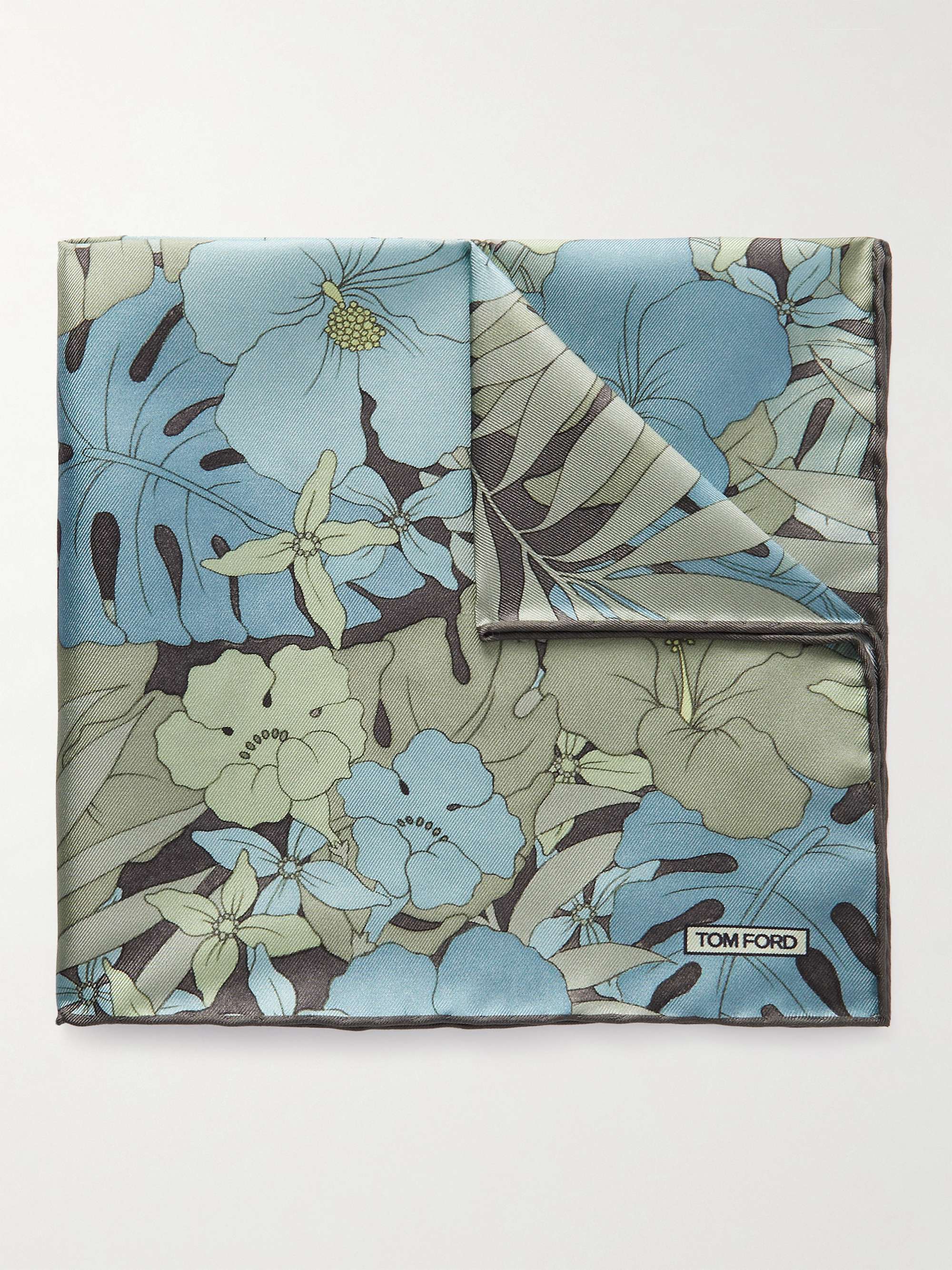 TOM FORD Floral-Print Silk-Twill Pocket Square
