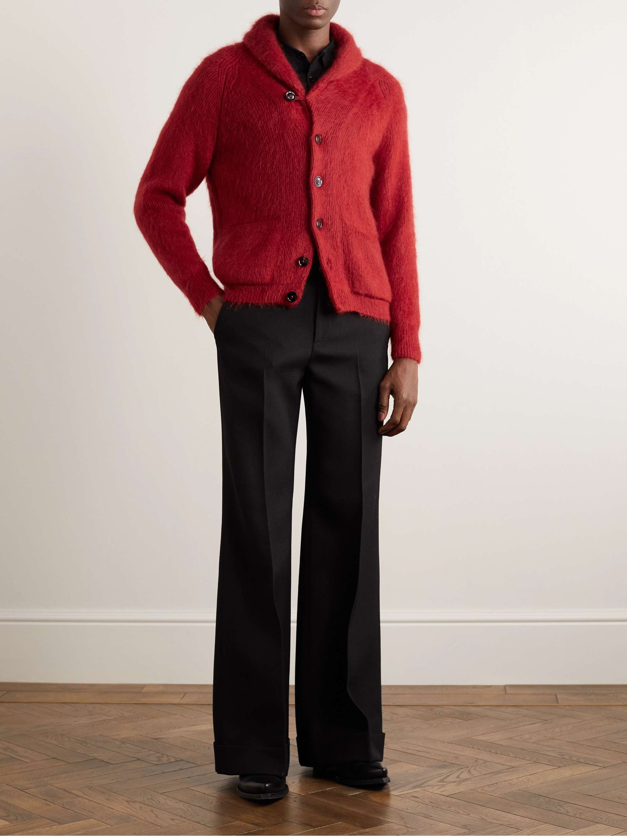 TOM FORD Shawl-Collar Wool, Silk and Mohair-Blend Cardigan