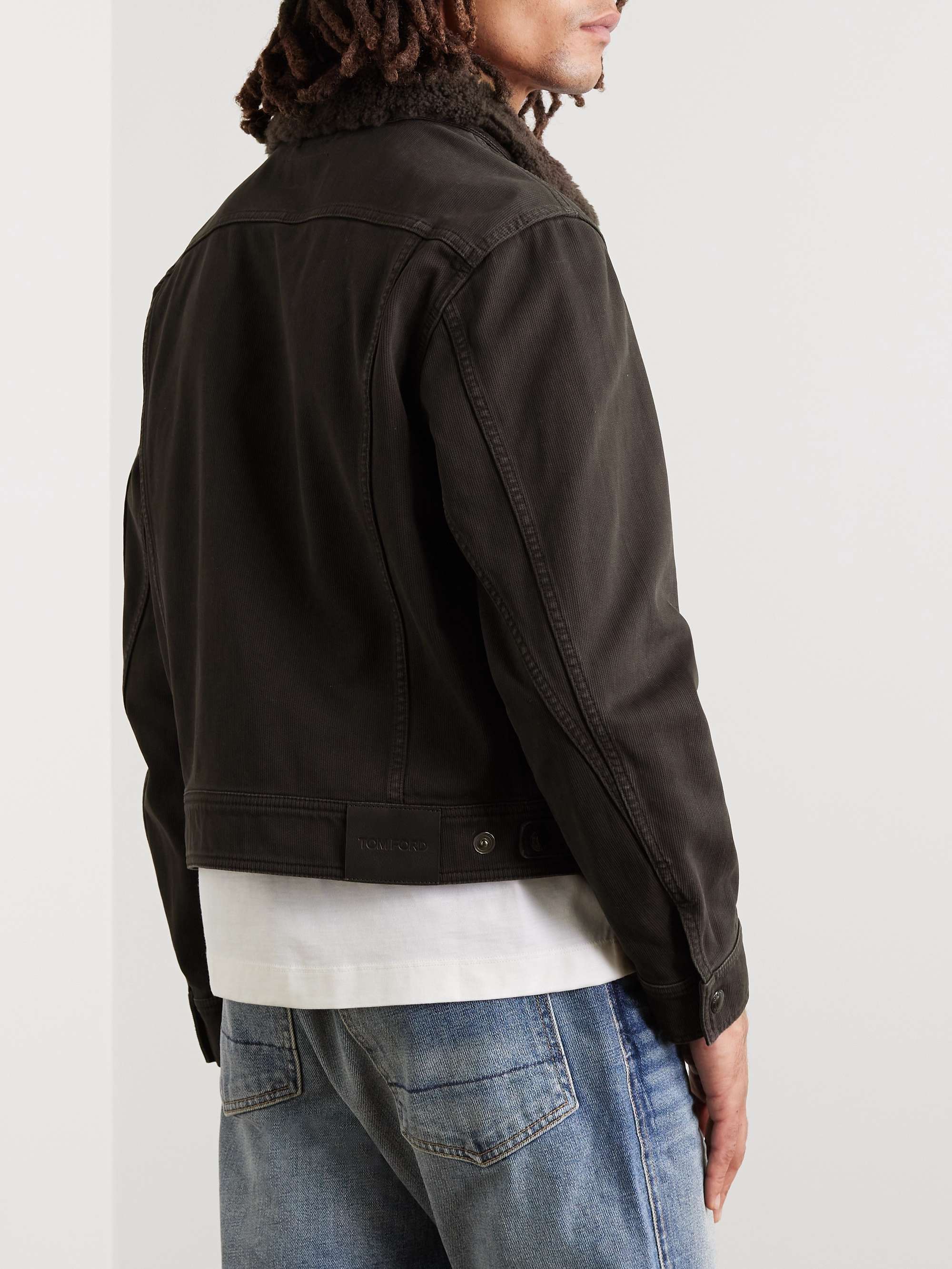 TOM FORD Bedford Shearling-Trimmed Cotton-Corduroy Trucker Jacket