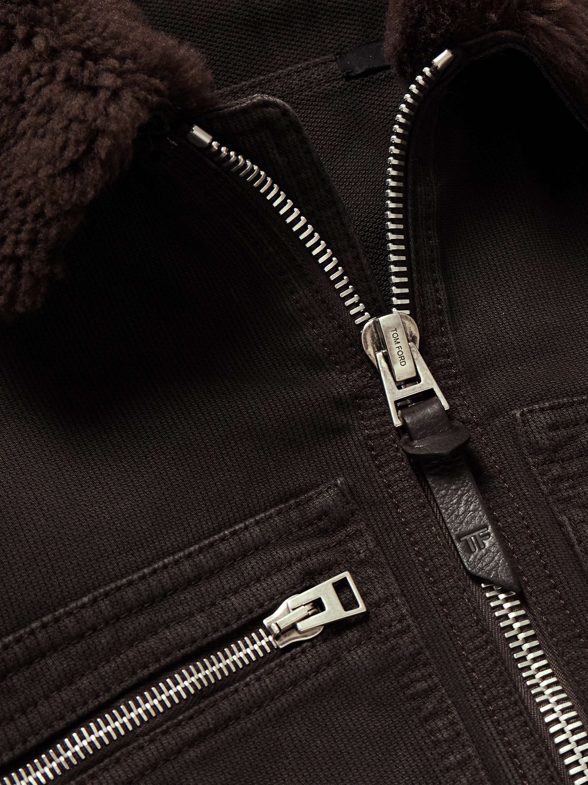 TOM FORD Bedford Shearling-Trimmed Cotton-Corduroy Trucker Jacket