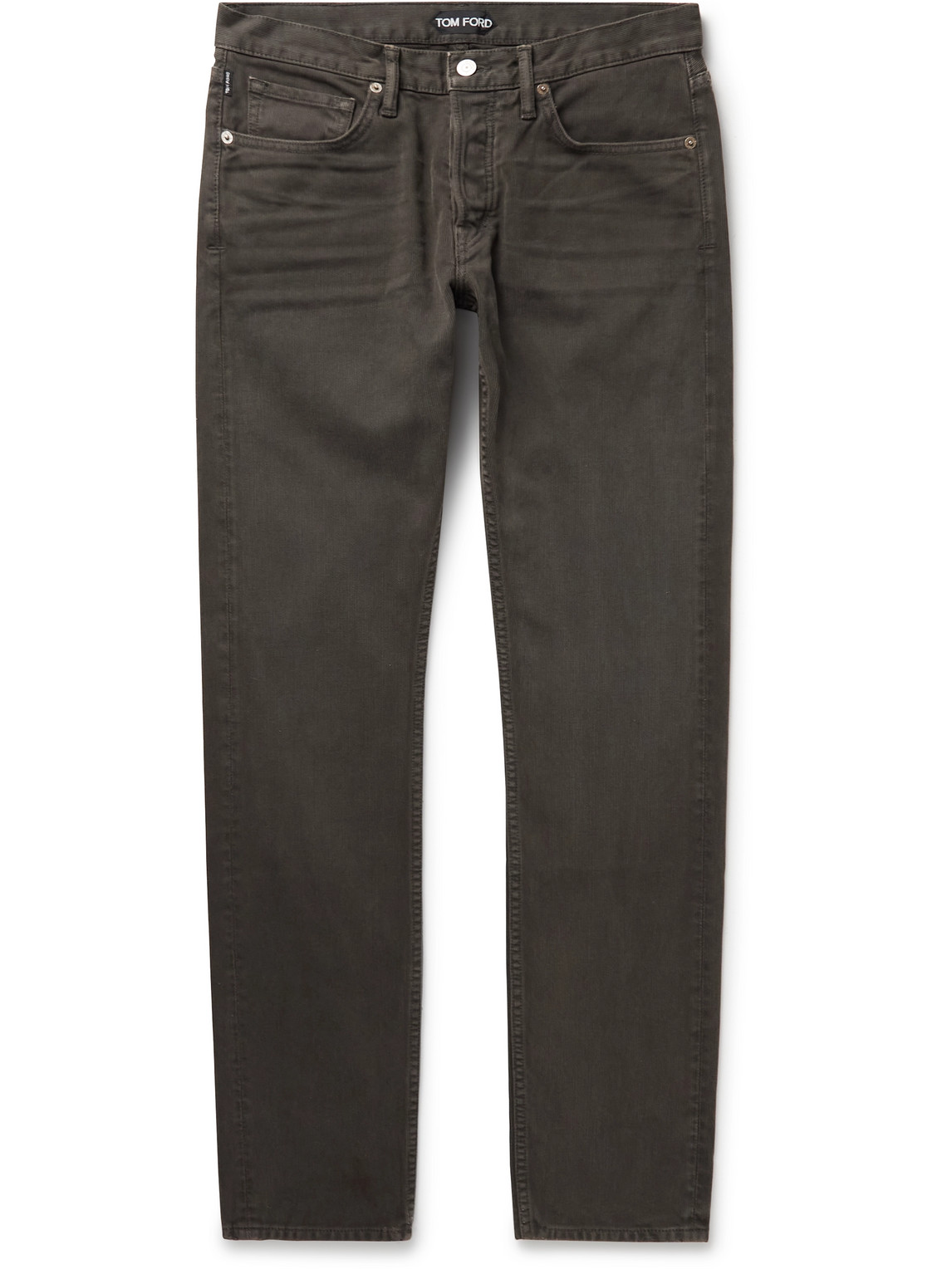 Tom Ford Slim-fit Cotton-corduory Trousers In Gray