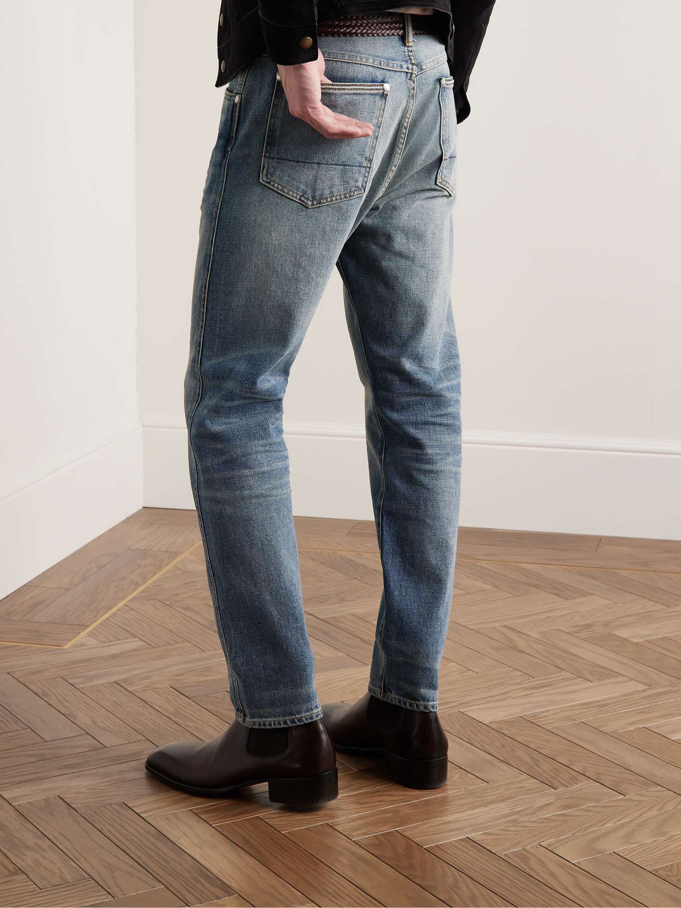 TOM FORD Slim-Fit Garment-Washed Selvedge Jeans for Men | MR PORTER