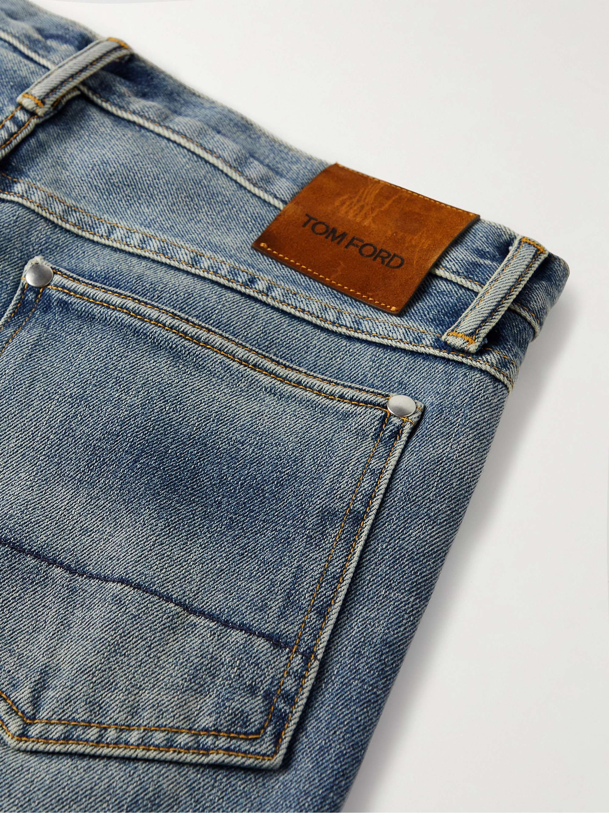 TOM FORD Slim-Fit Garment-Washed Selvedge Jeans
