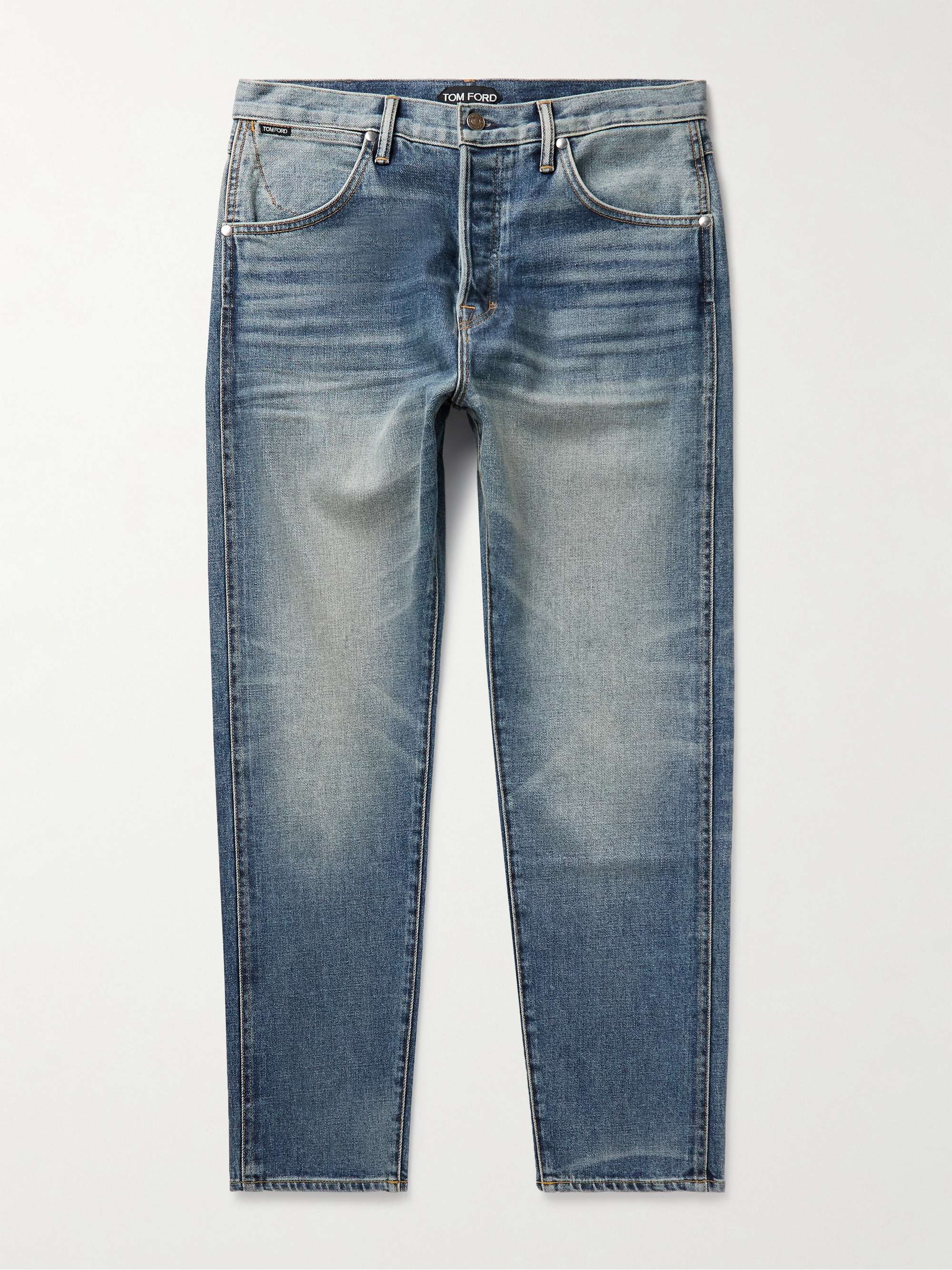 TOM FORD Slim-Fit Garment-Washed Selvedge Jeans