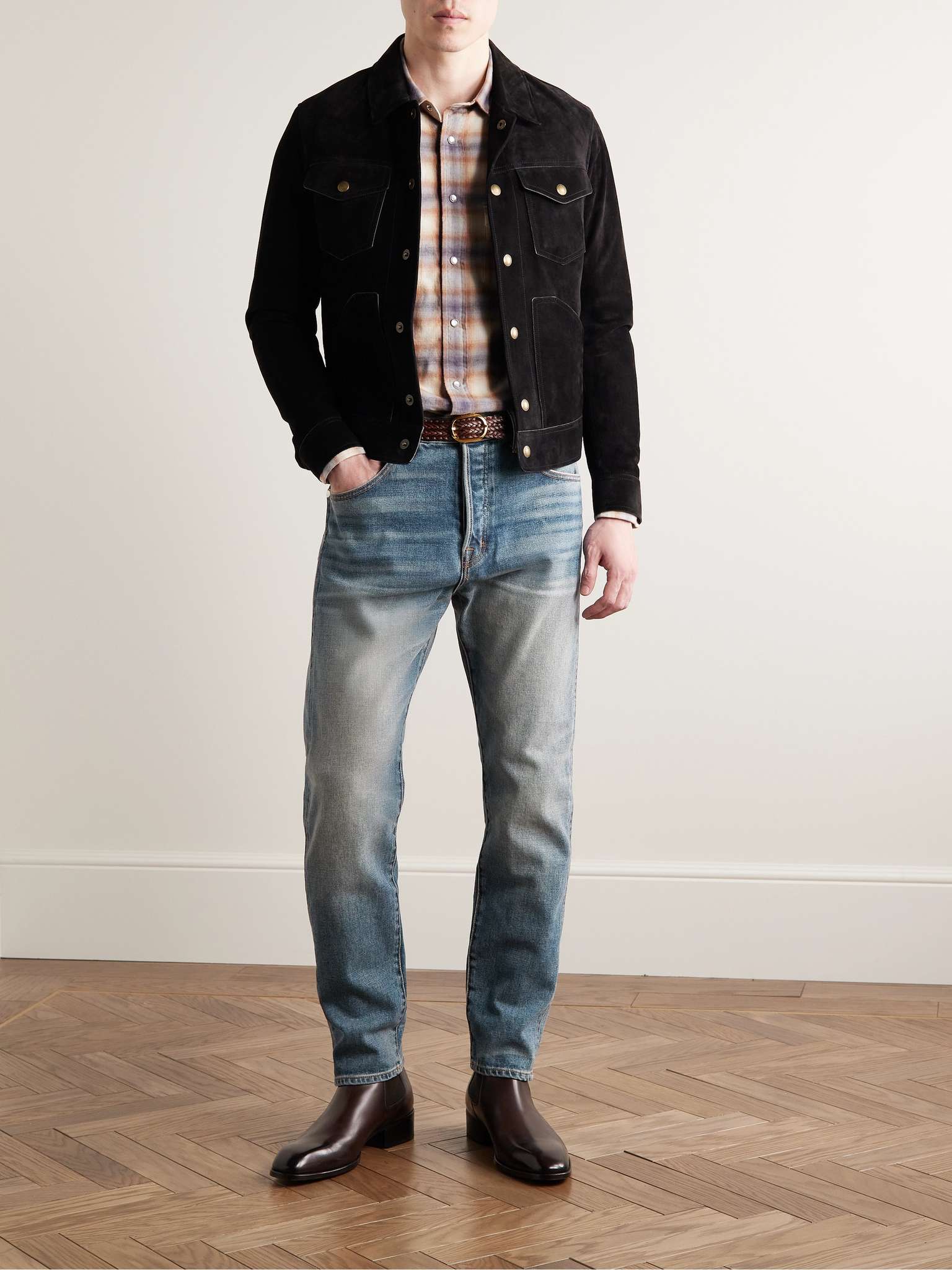 TOM FORD Slim-Fit Garment-Washed Selvedge Jeans for Men | MR PORTER