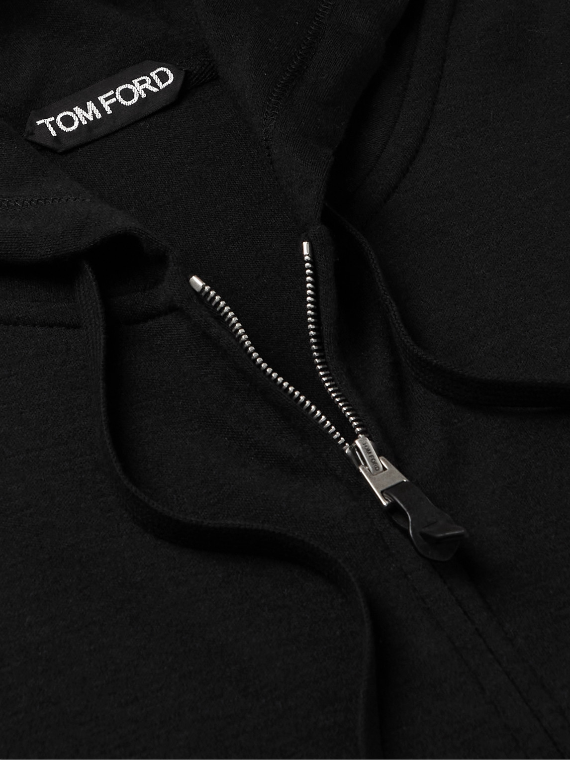 Shop Tom Ford Cashmere Zip-up Hoodie In Black