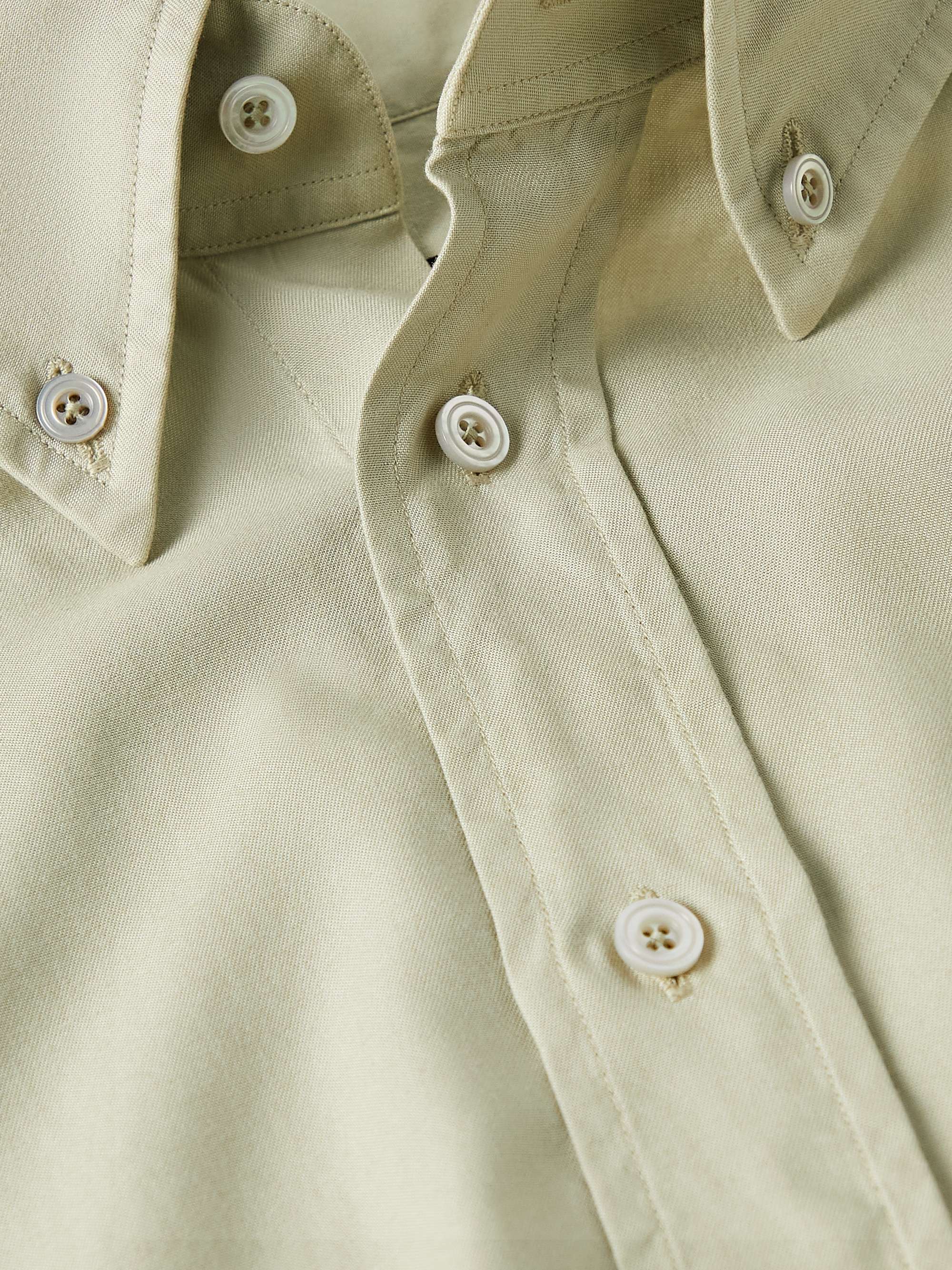 TOM FORD Button-Down Collar Garment-Dyed Lyocell Shirt