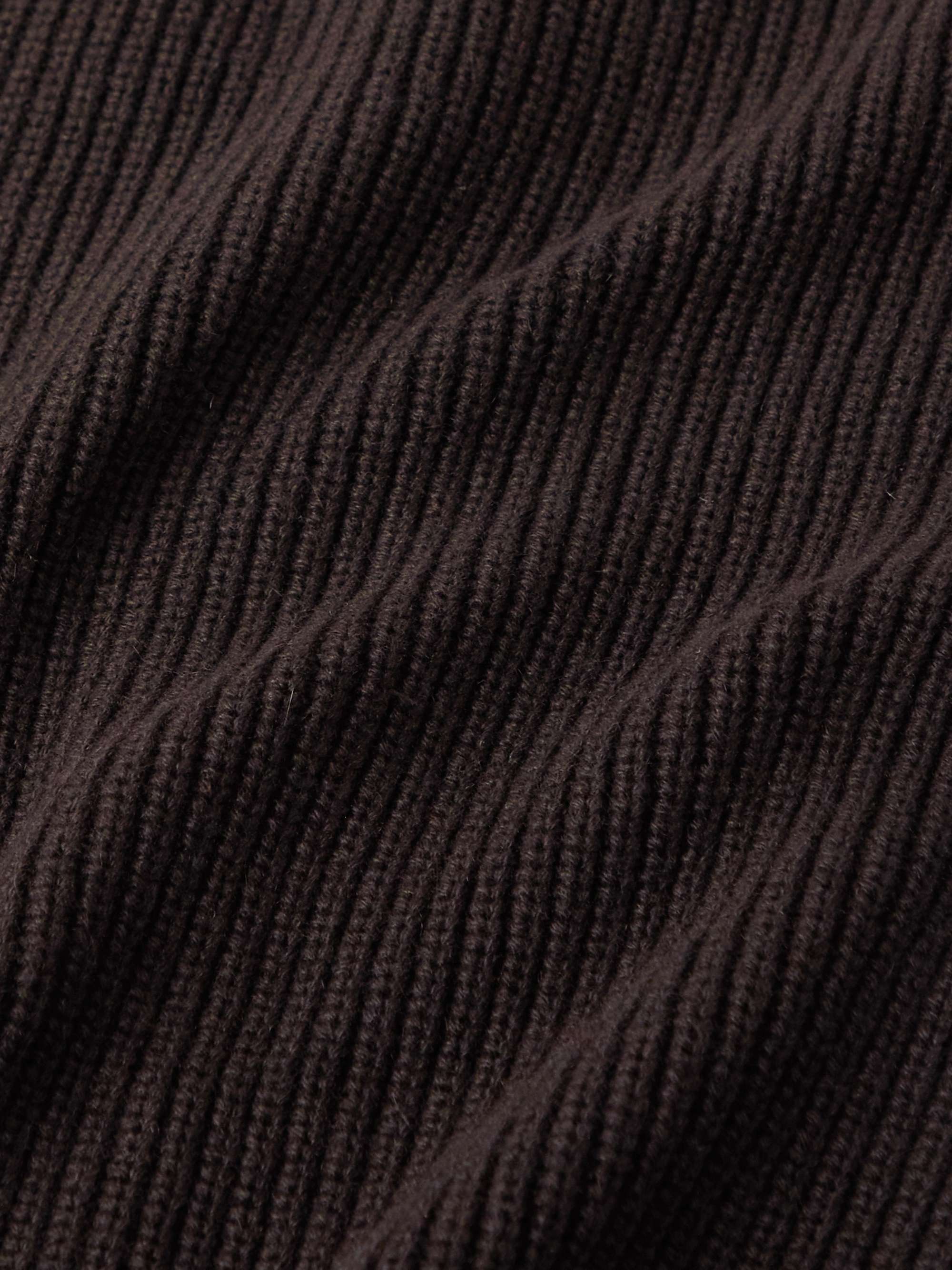 TOM FORD Shawl-Collar Ribbed Cashmere Cardigan