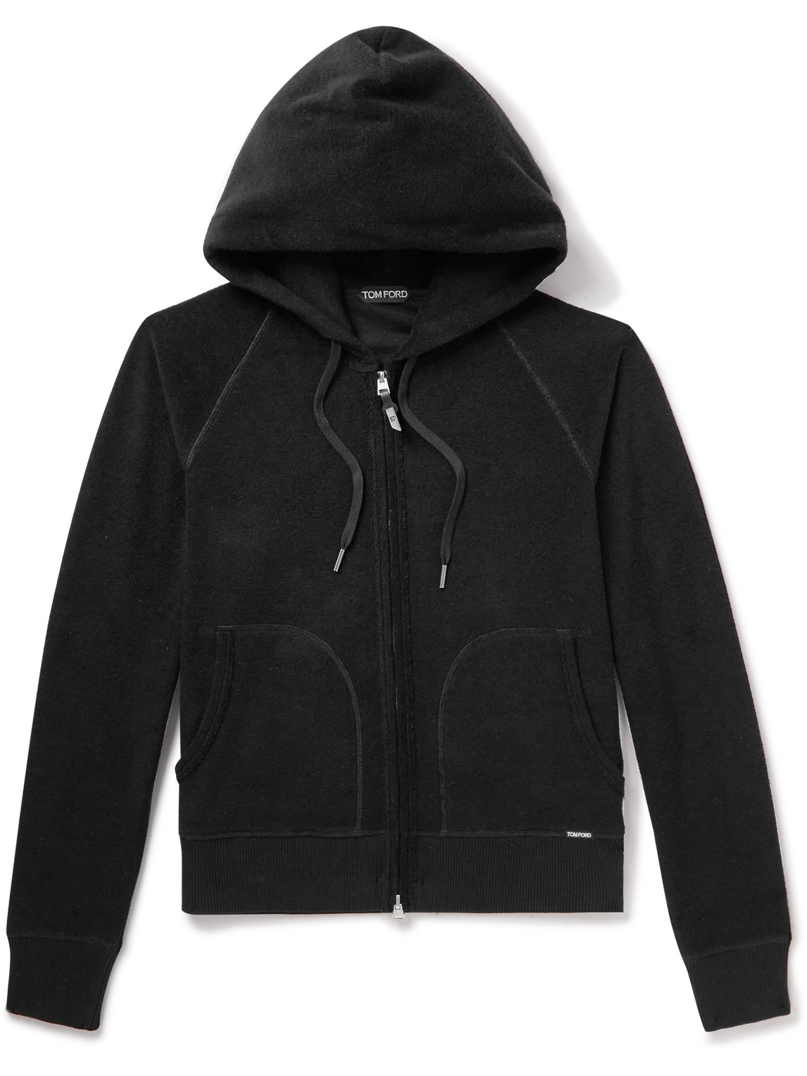 Tom Ford Slim-fit Cotton-terry Zip-up Hoodie In Black