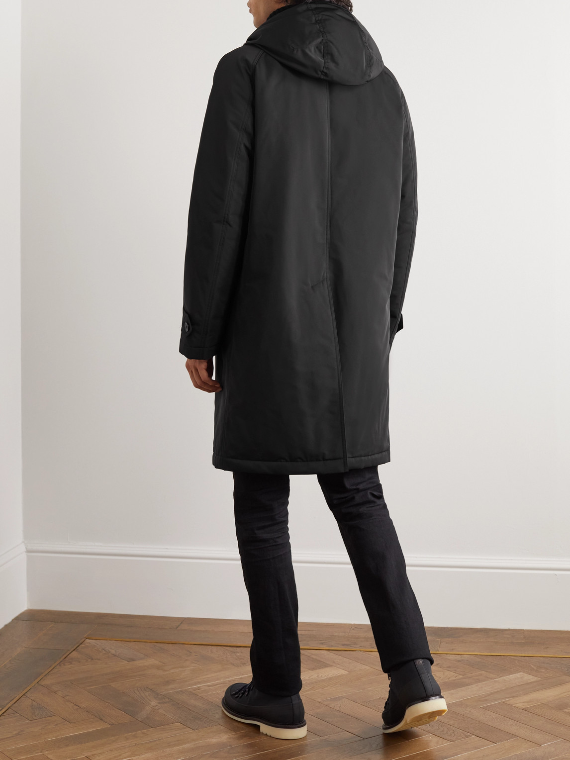 Shop Tom Ford Faille Down Parka In Black