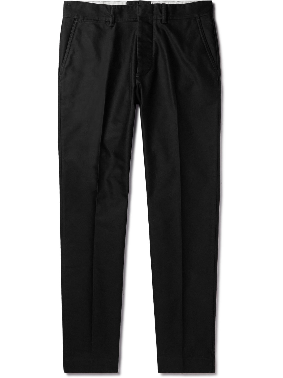 Tom Ford Tapered Cotton Chinos In Black