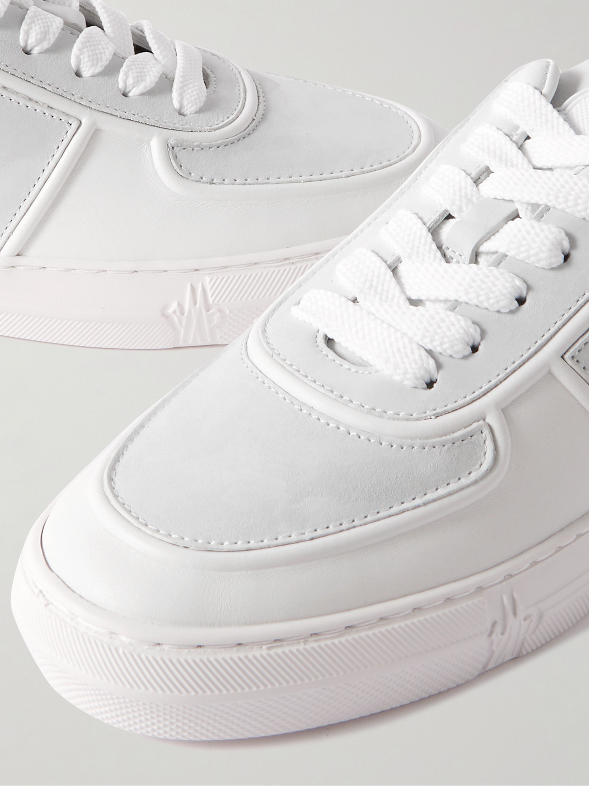 Shop Moncler Neue York Leather Sneakers In White