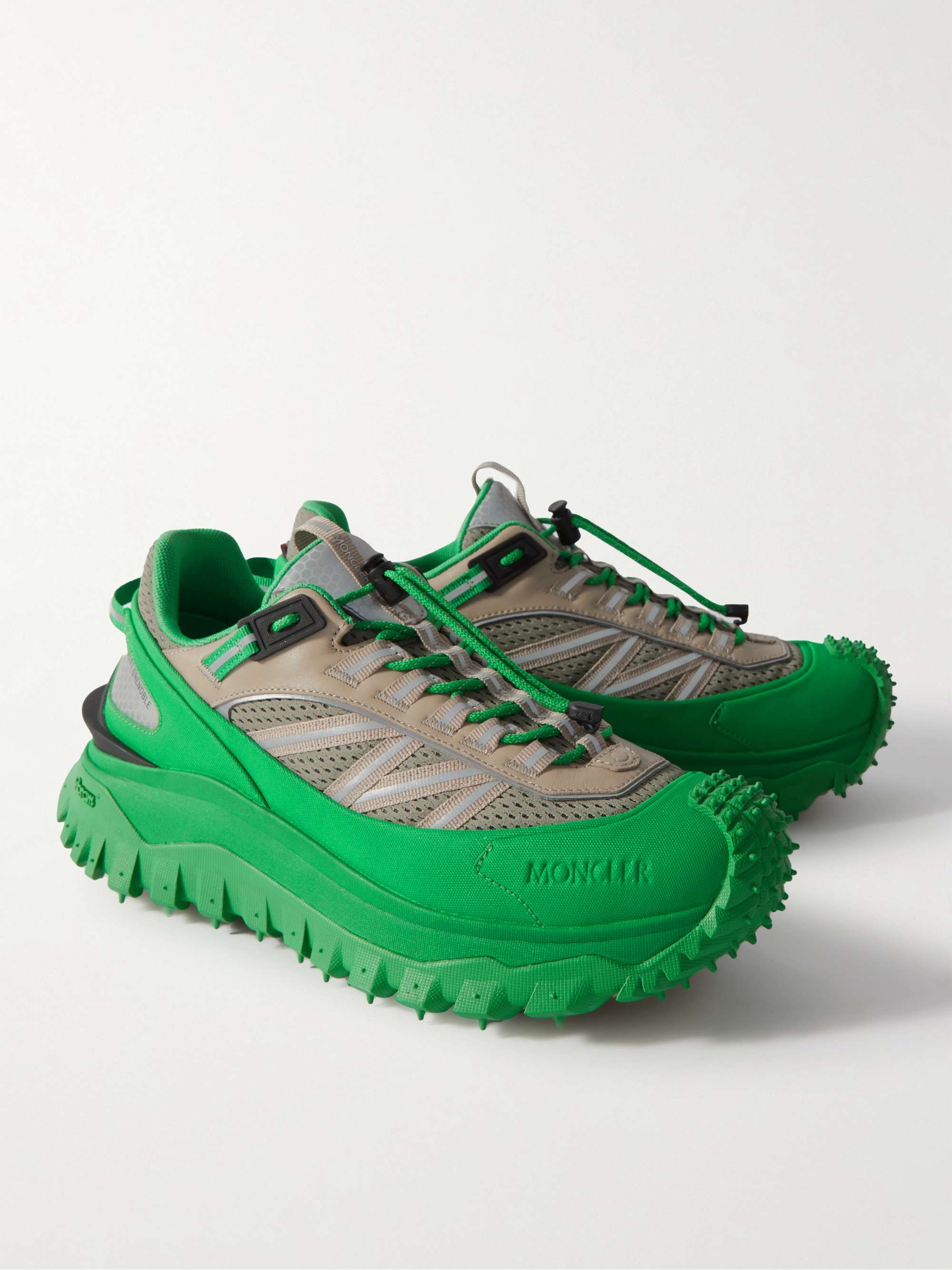 MONCLER Trailgrip Leather-Trimmed Mesh and Rubber Sneakers for Men