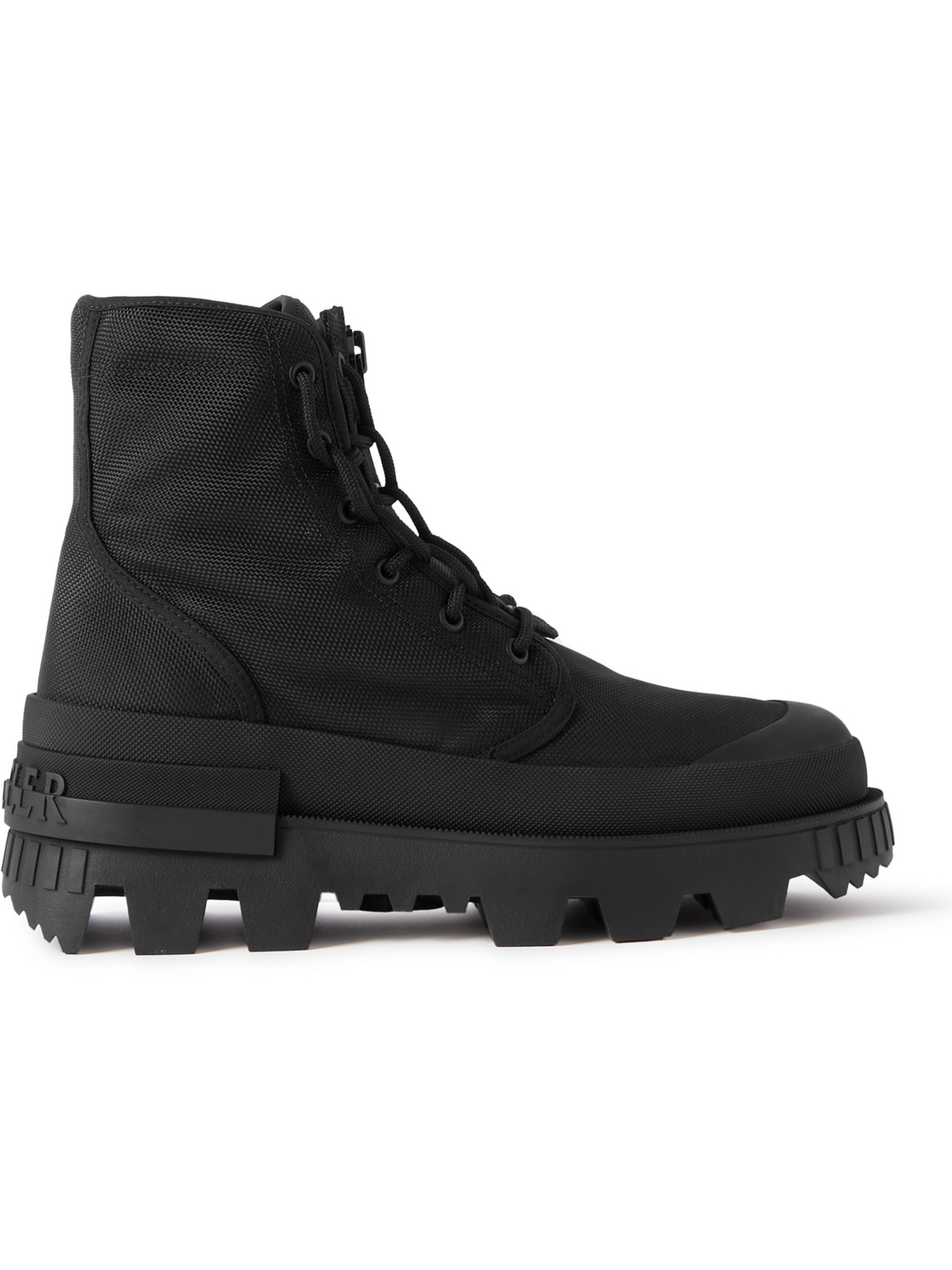 Shop Moncler Hyke Desertyx Canvas And Rubber Ankle Boots In Black