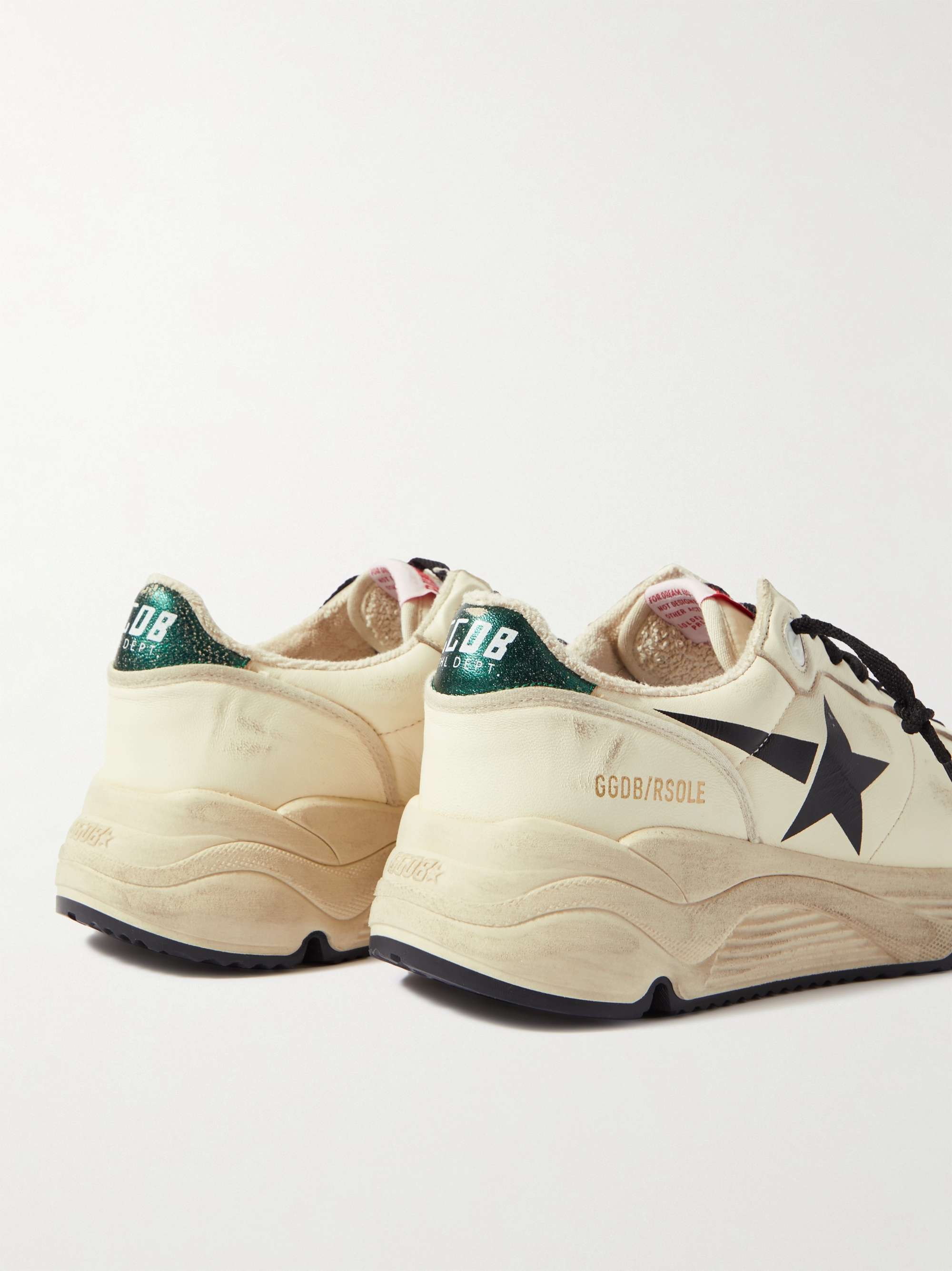 GOLDEN GOOSE Running Sole Distressed Leather Sneakers