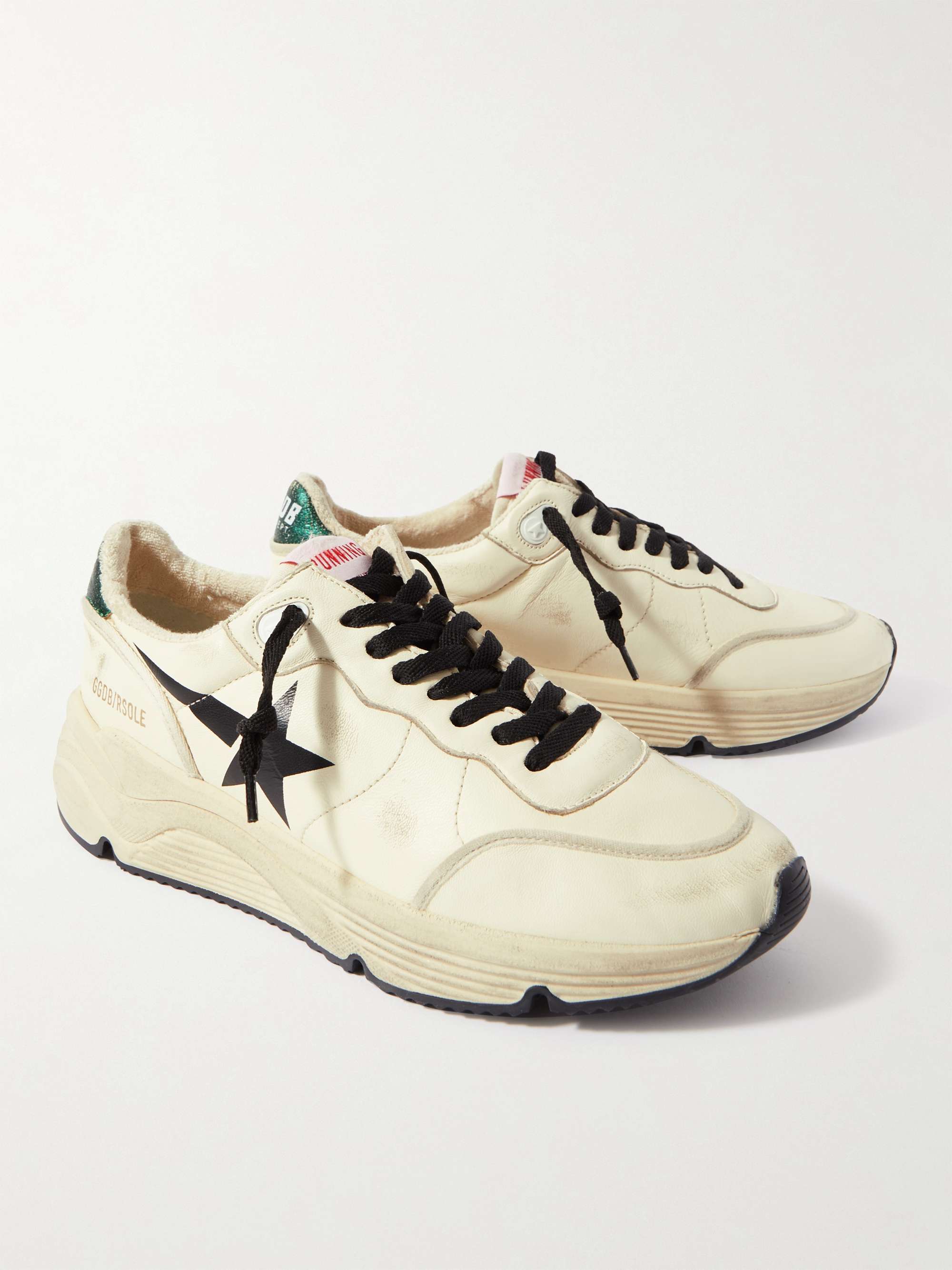 GOLDEN GOOSE Running Sole Distressed Leather Sneakers