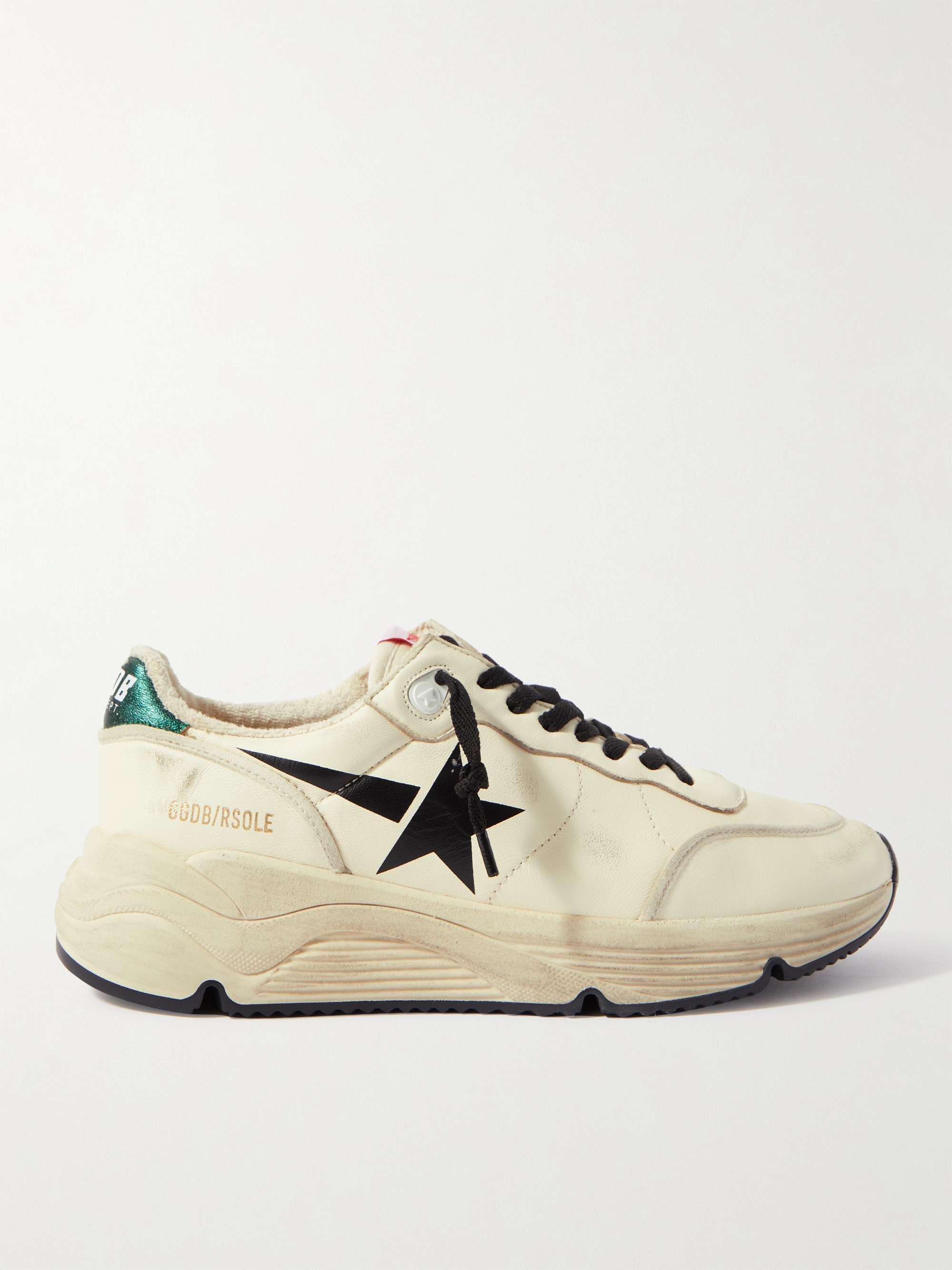 GOLDEN GOOSE Running Sole Distressed Leather Sneakers