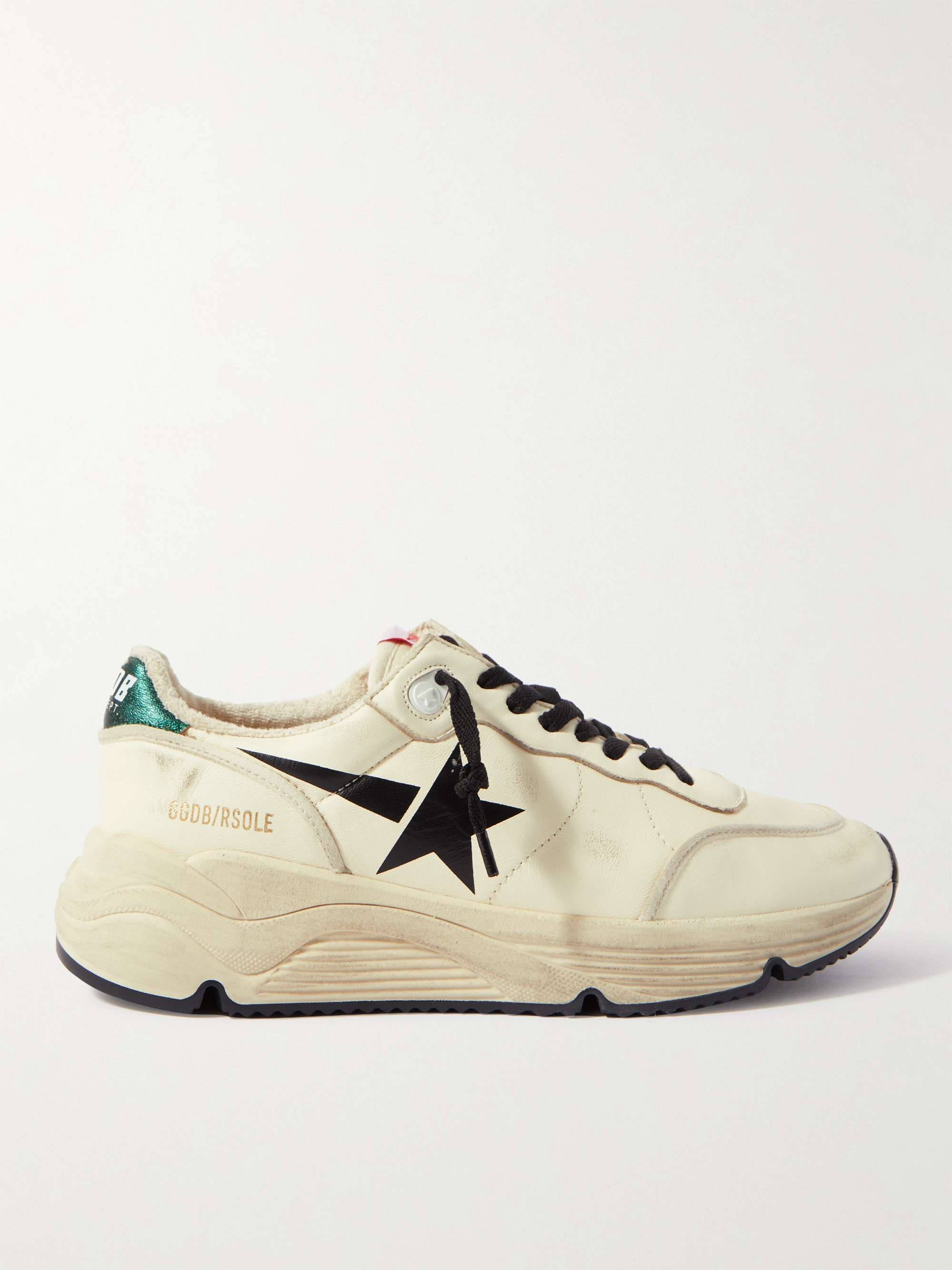 GOLDEN GOOSE Running Sole Distressed Leather Sneakers for Men | MR PORTER