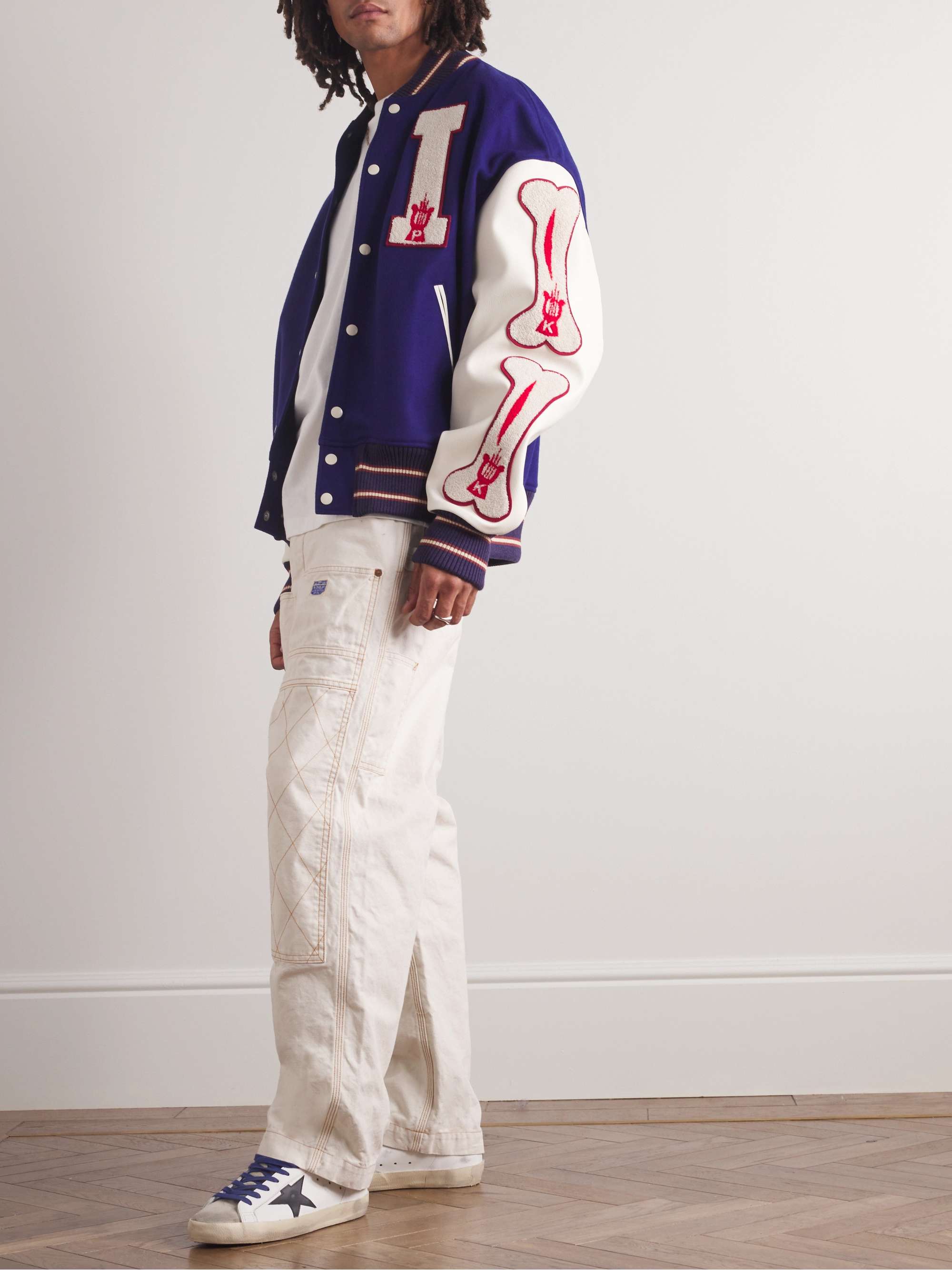 Golden Goose Blue Wool Blend Bomber Jacket